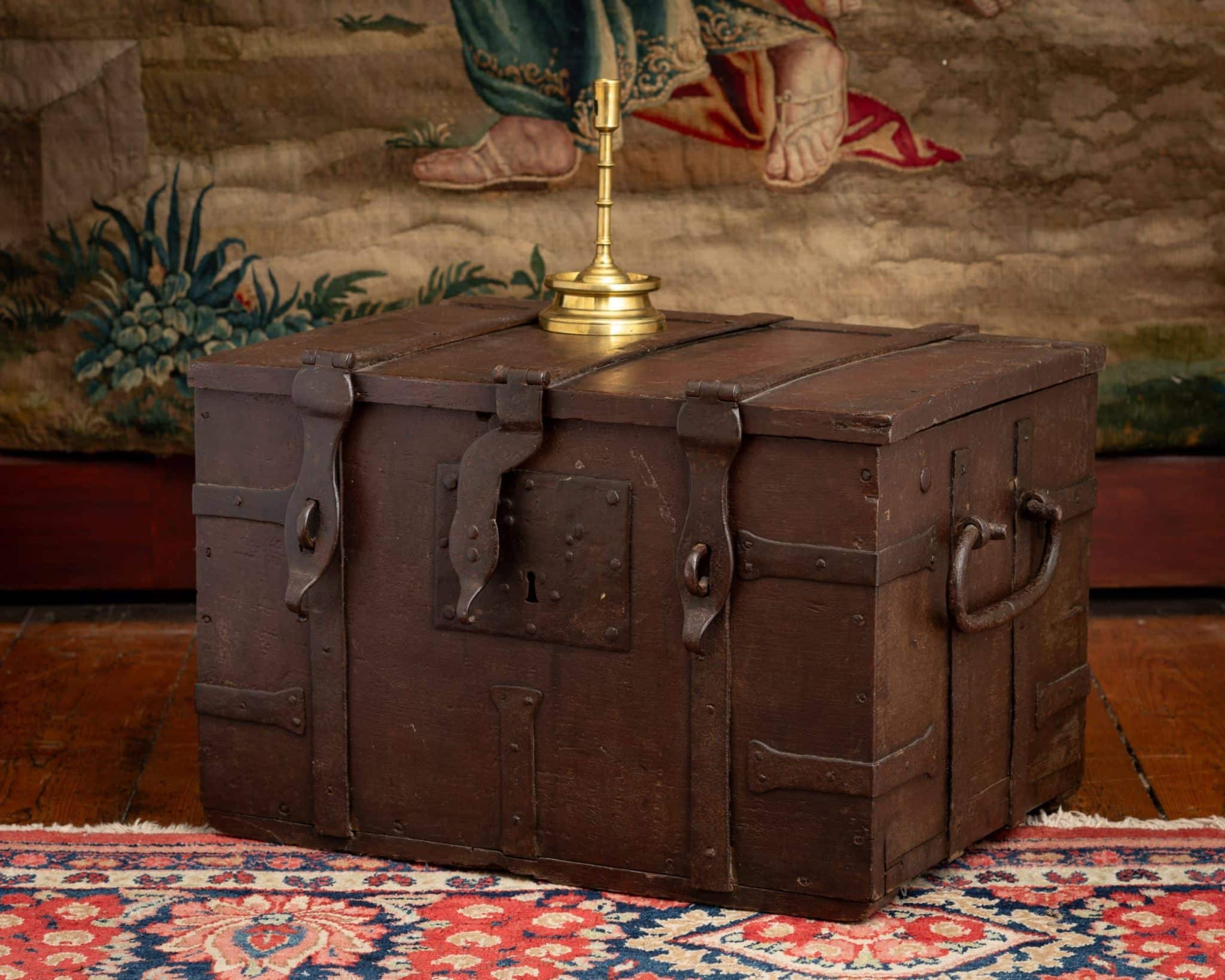 Late Gothic Iron-Bound Box with Painted Arms
