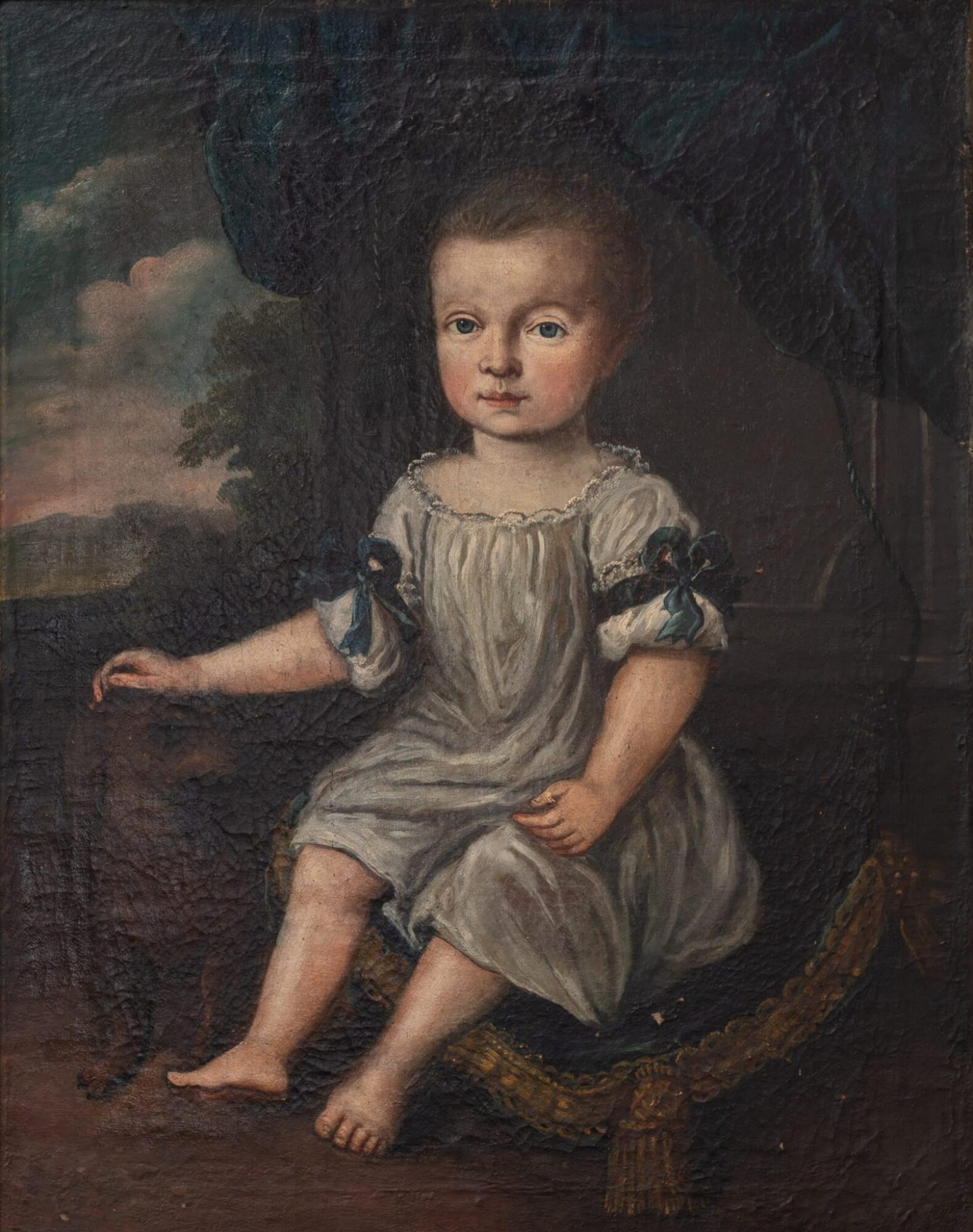 Portrait of a Young Child, Seated on a Cushion