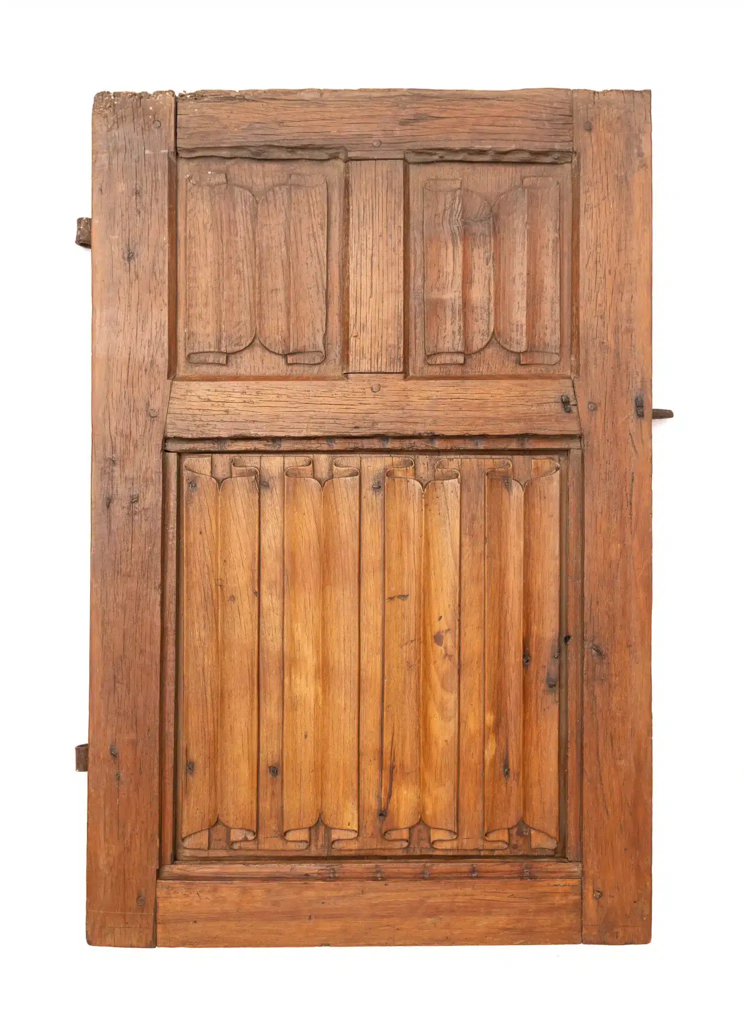 A Late Gothic Walnut Window Frame with Integral Shutter