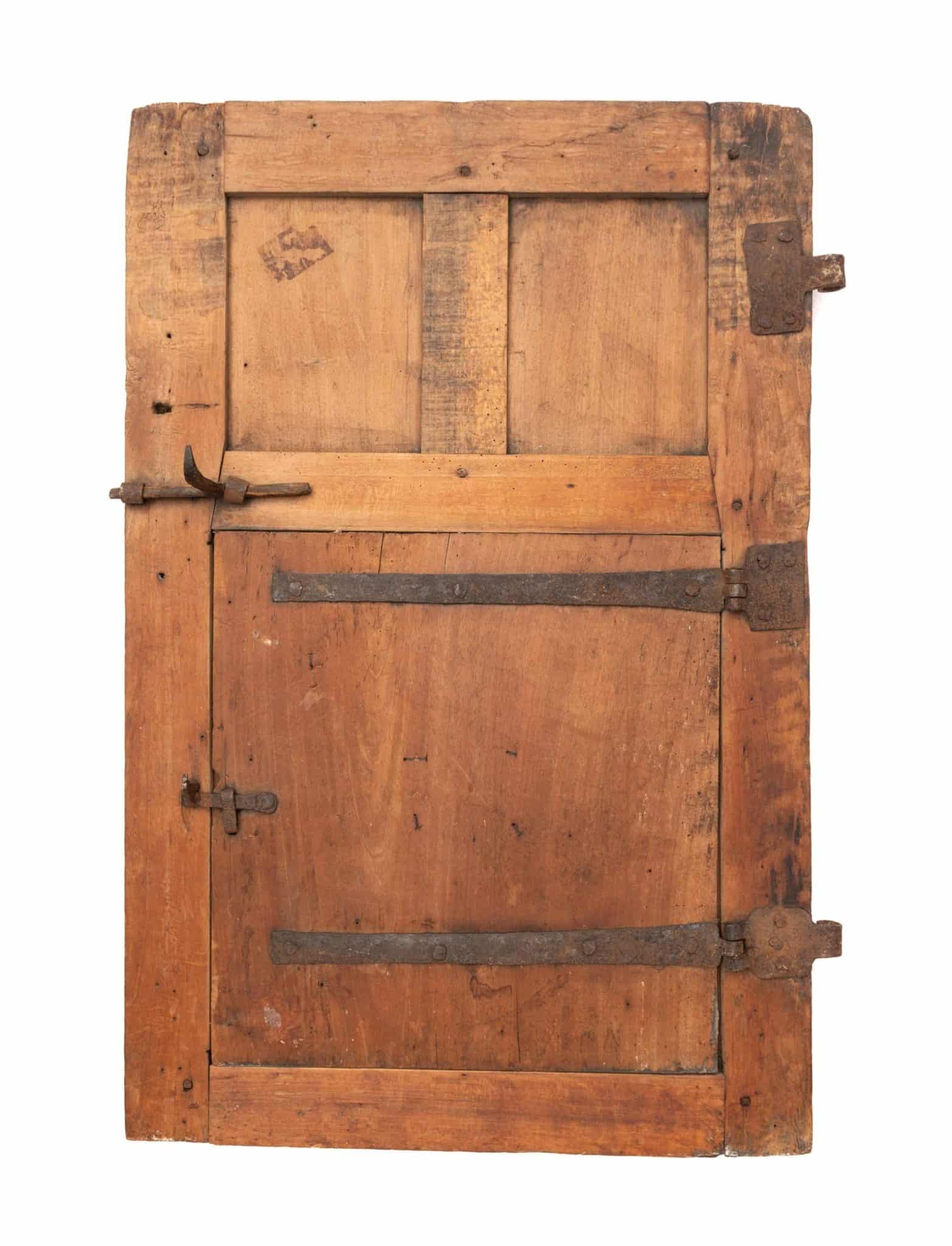 A Late Gothic Walnut Window Frame with Integral Shutter