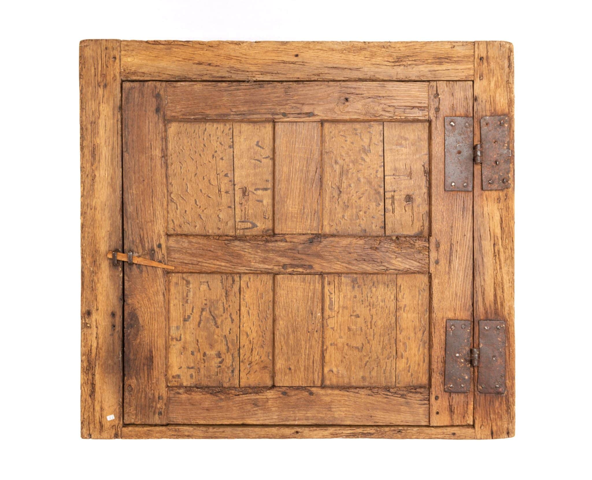 Gothic French Oak Window Shutter With Linenfold Door