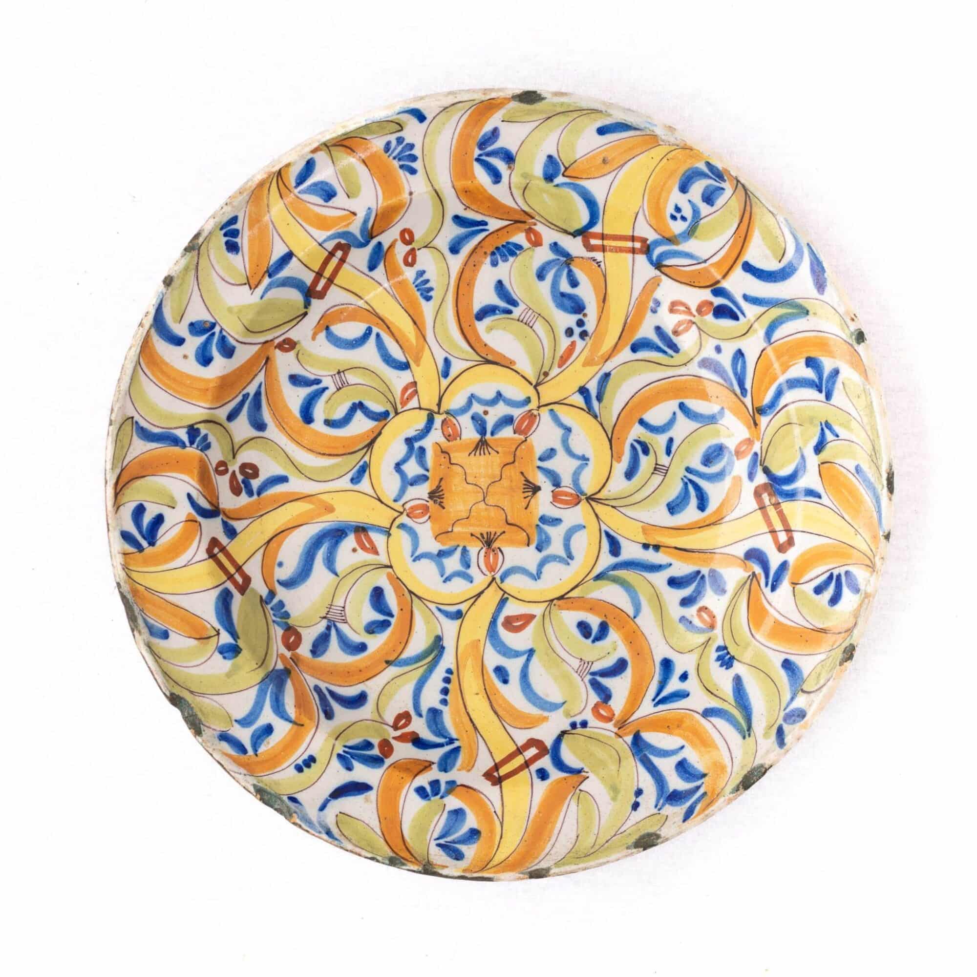 A Spanish Polychrome Maiolica Dish