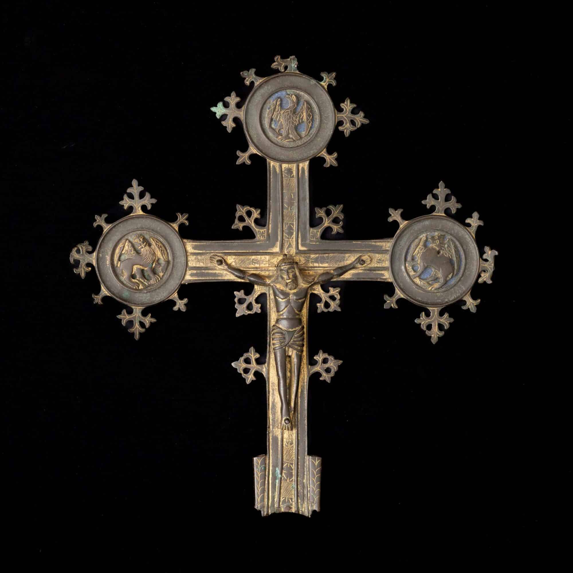 English Tudor Gilt-Latten Processional Cross