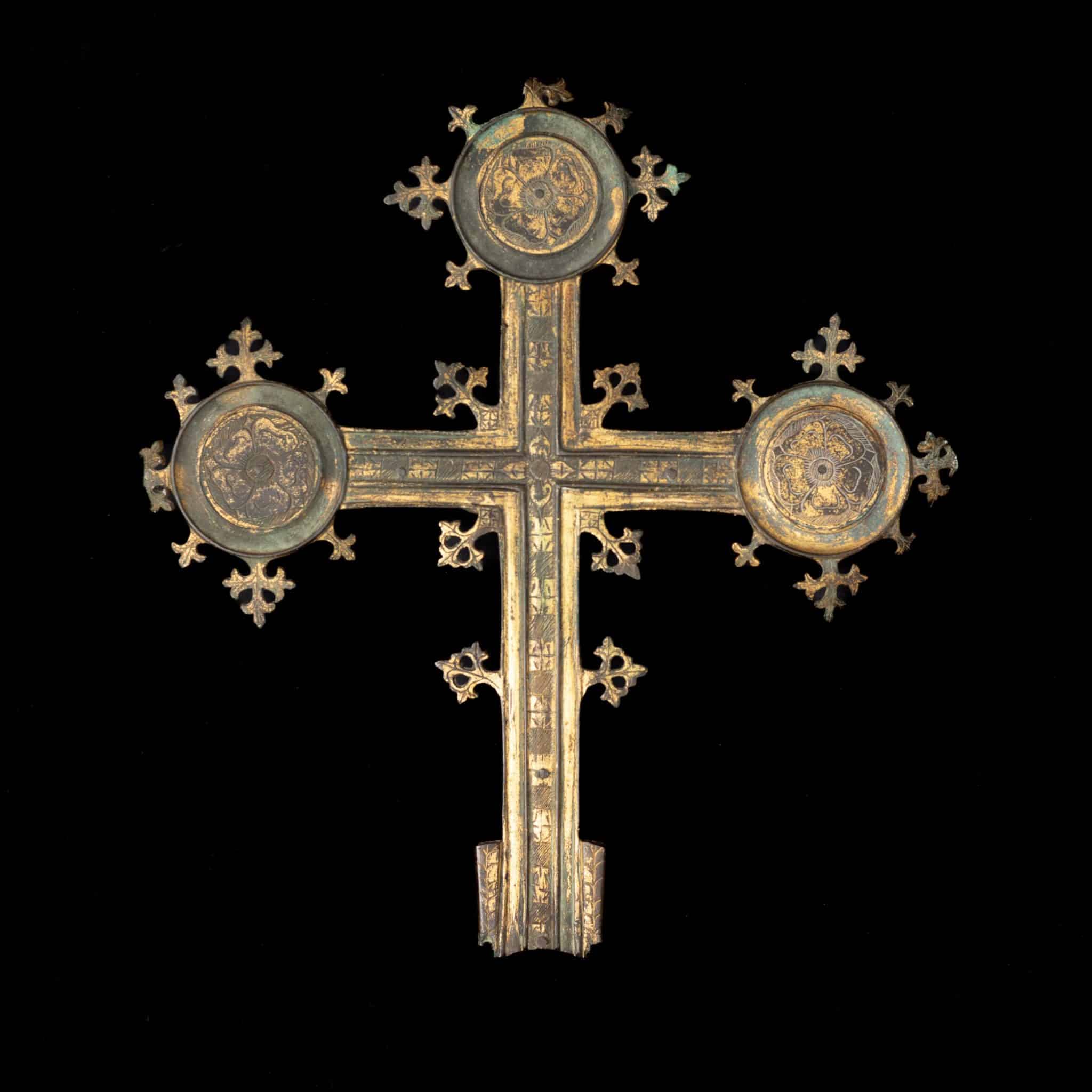English Tudor Gilt-Latten Processional Cross