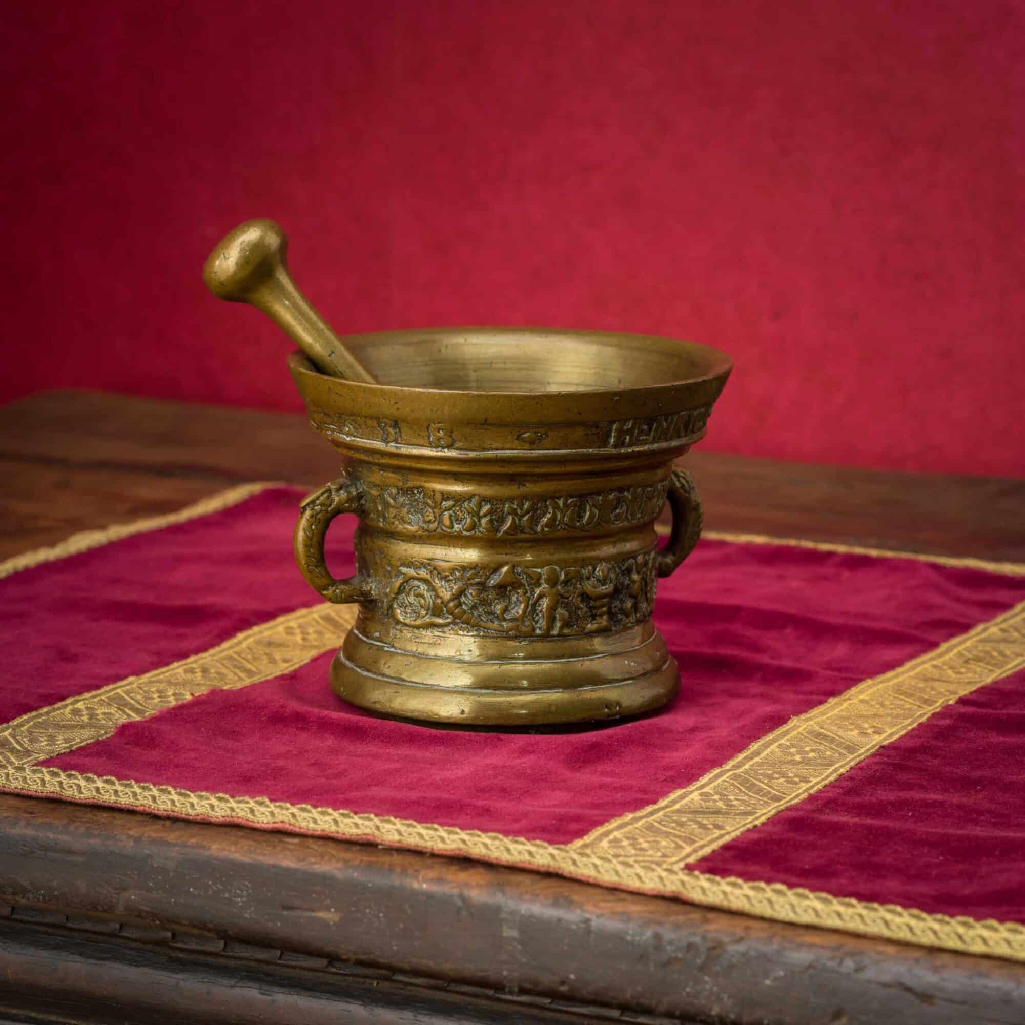 Renaissance brass mortar and pestle