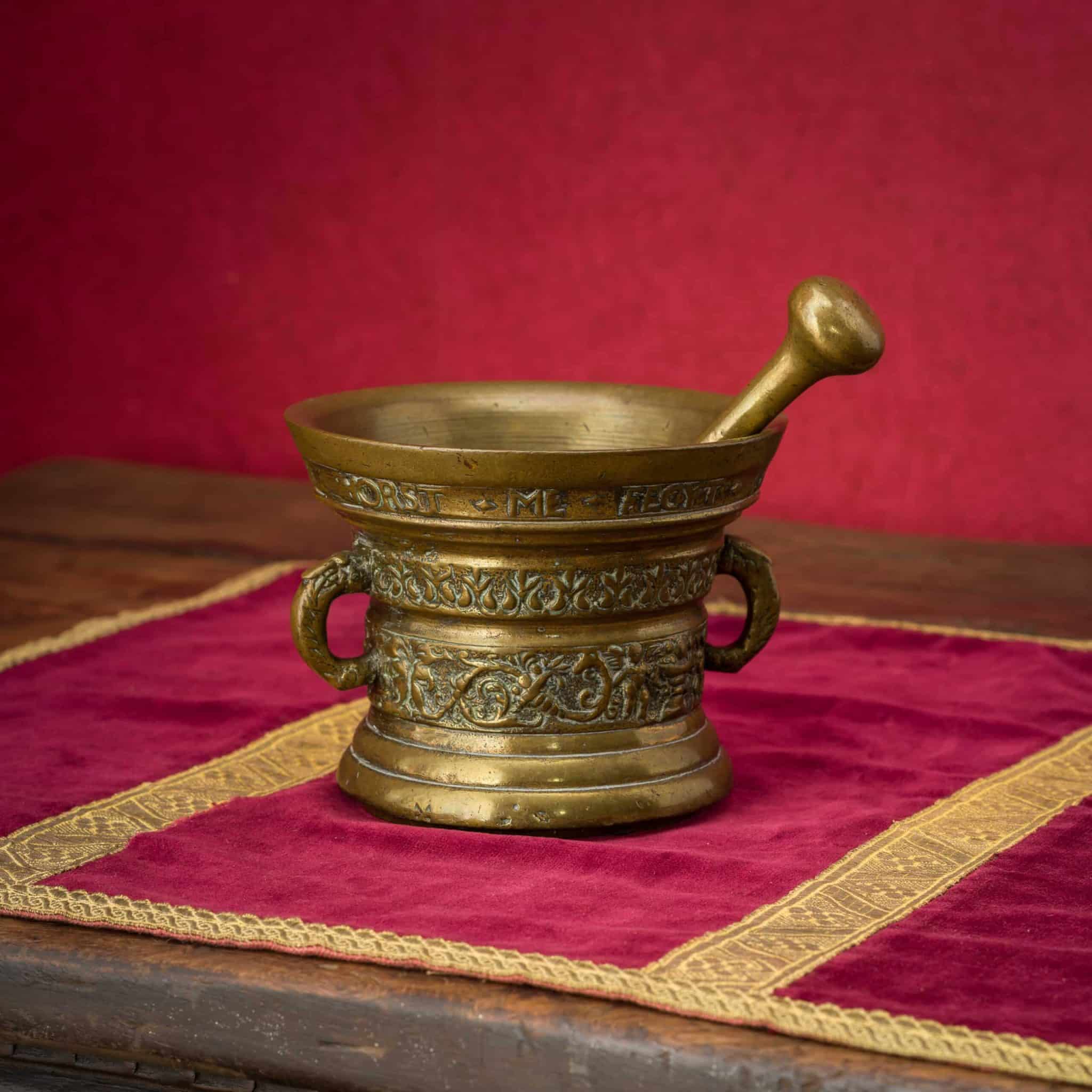 Renaissance brass mortar and pestle