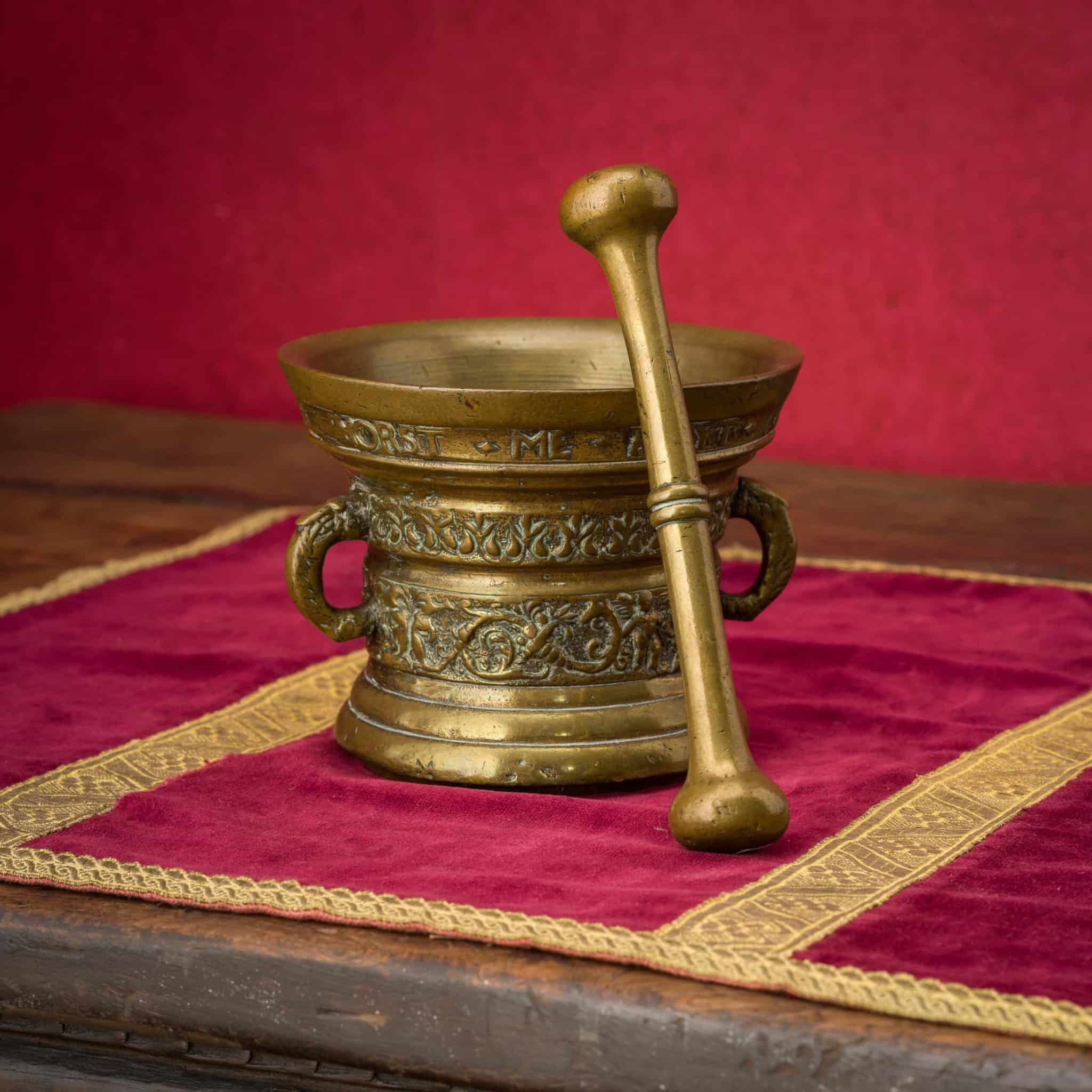 Renaissance brass mortar and pestle