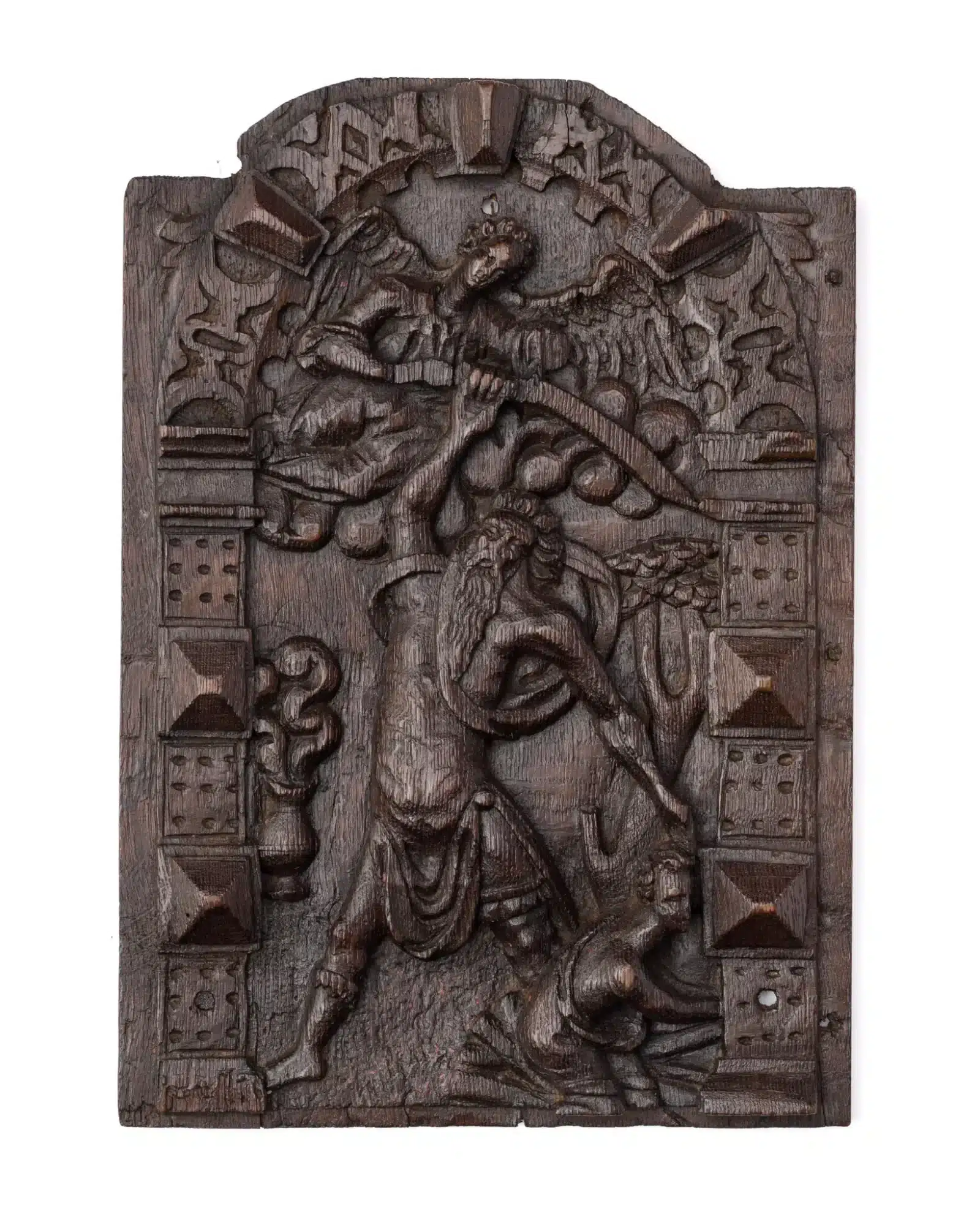Renaissance Carved Oak Panel: The Sacrifice of Isaac
