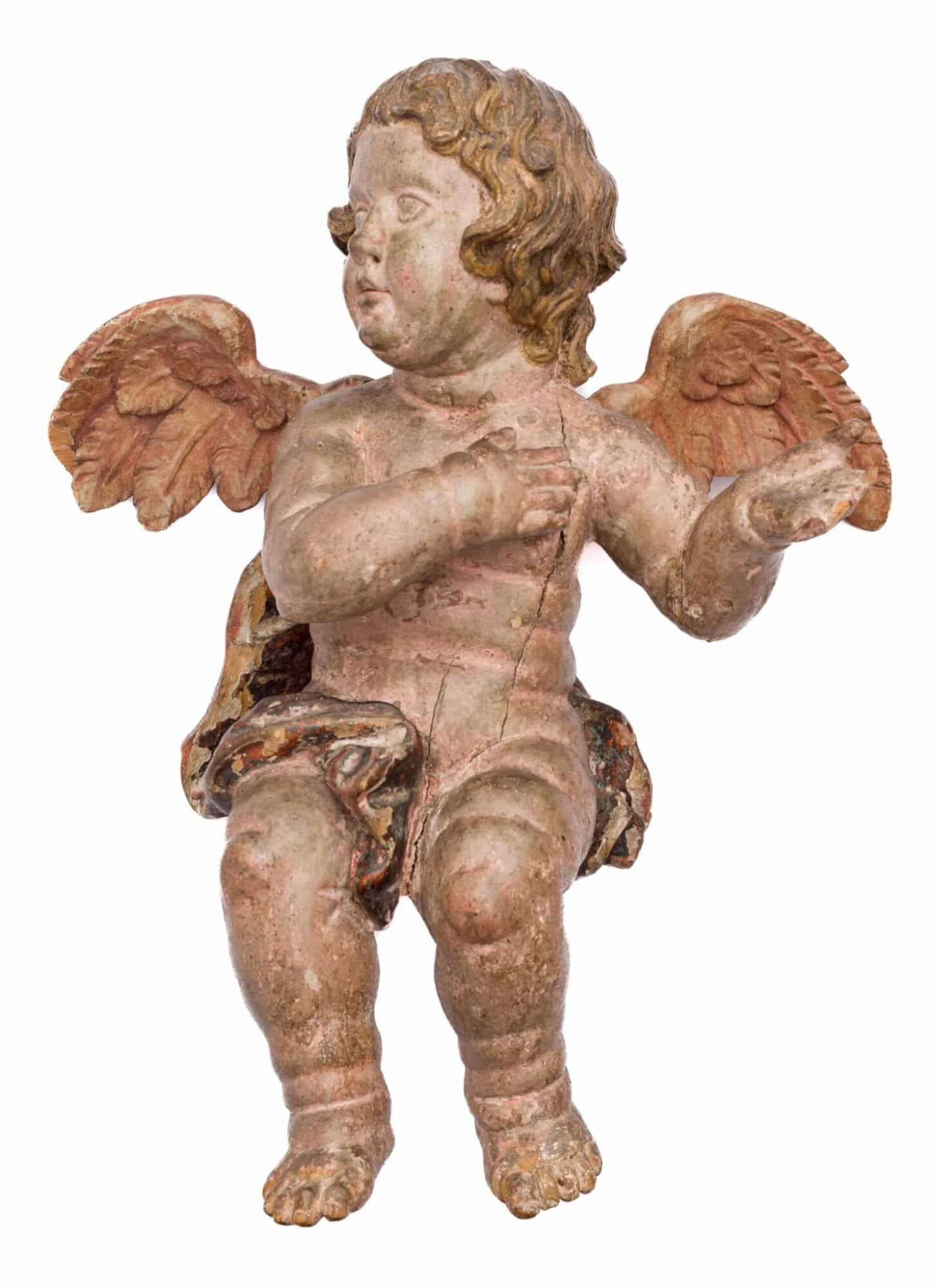 Pair of Flemish Renaissance Winged Cherubs