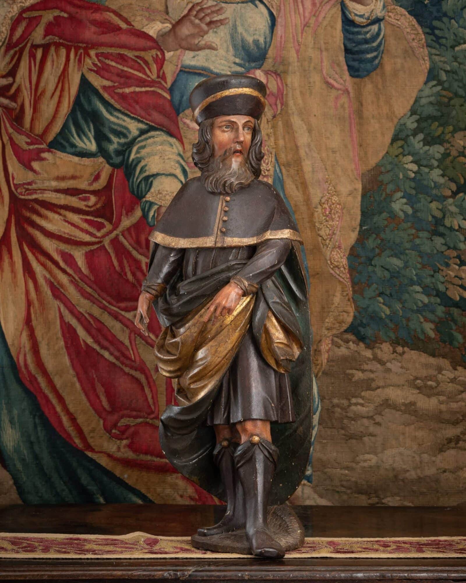 Late Renaissance Polychromed Sculpture of St Roch