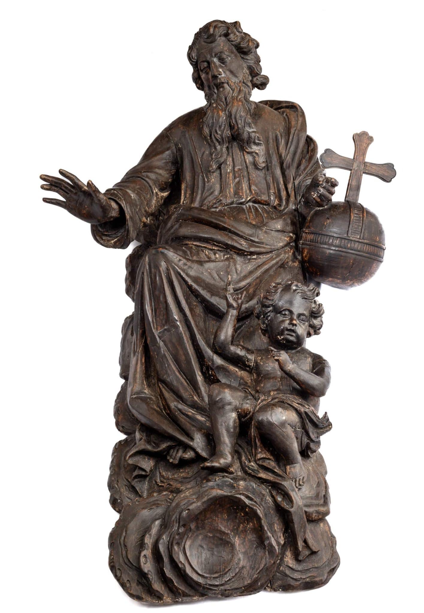 Monumental Renaissance Limewood Sculpture of God the Father