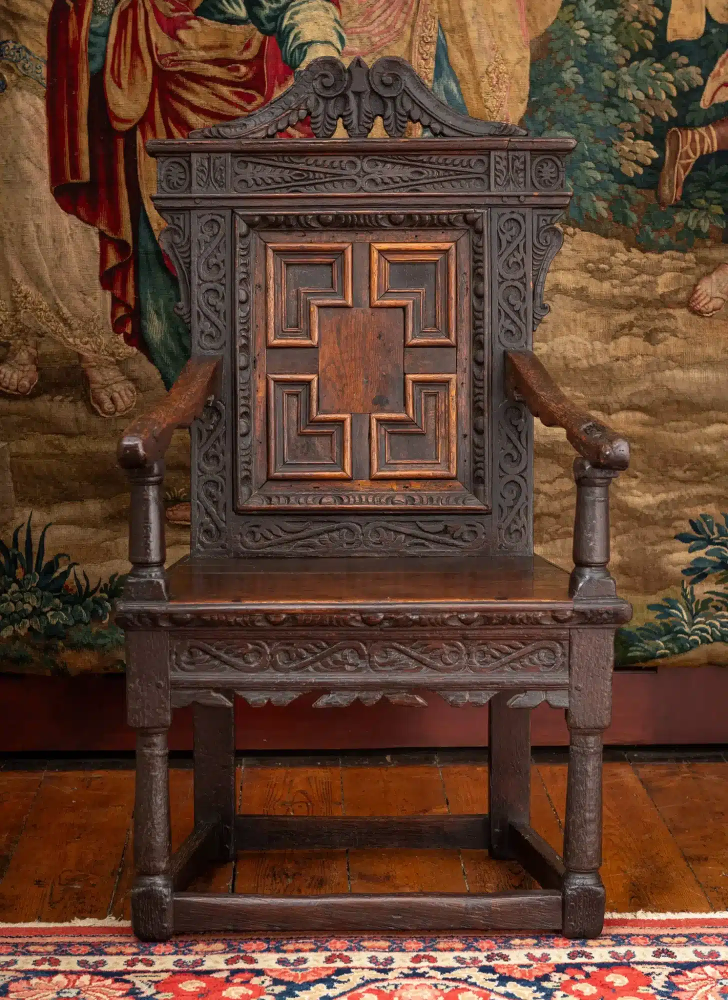 Elizabeth I Joined Oak Armchair