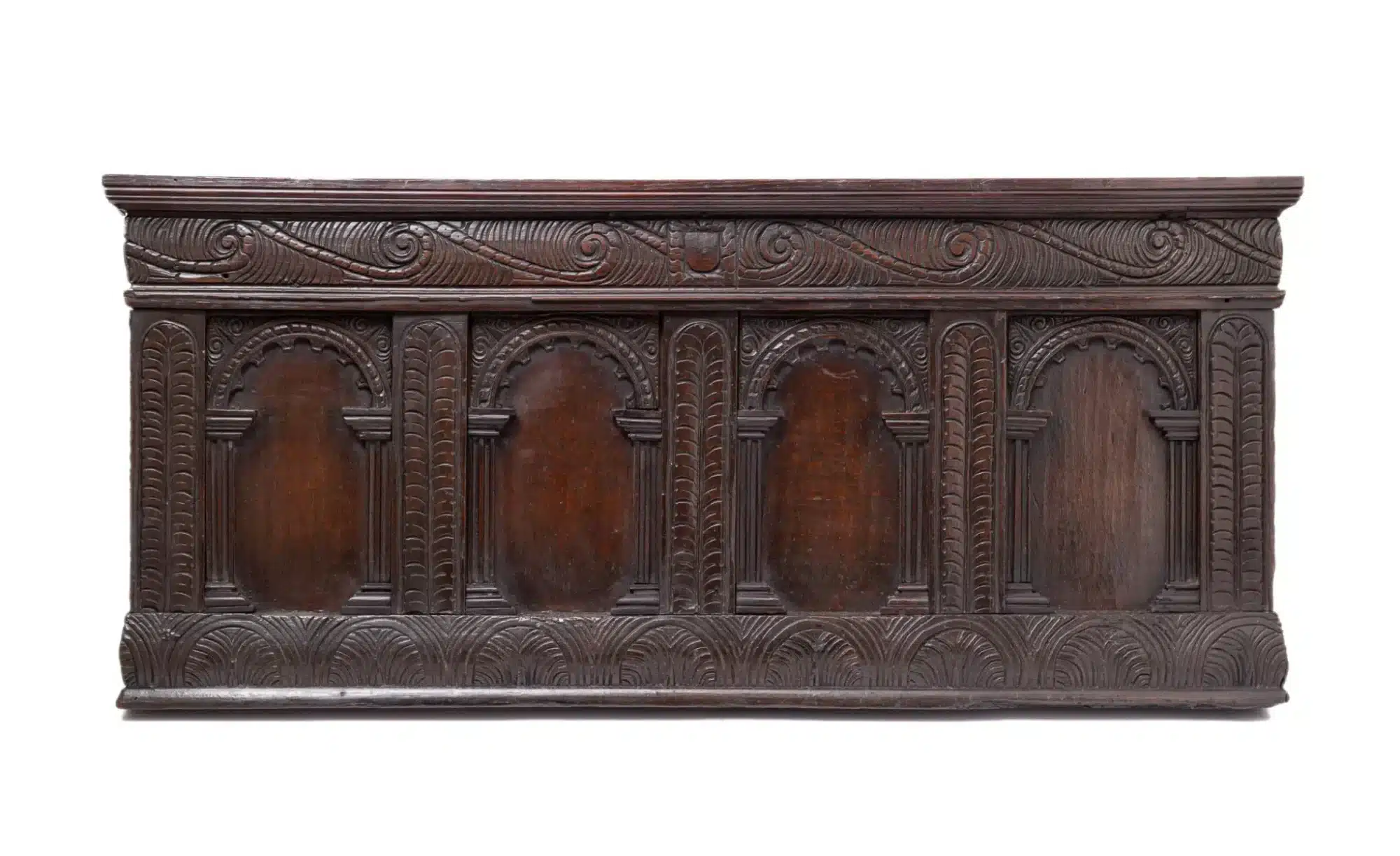 Elizabeth I Carved Oak Overmantel Panel