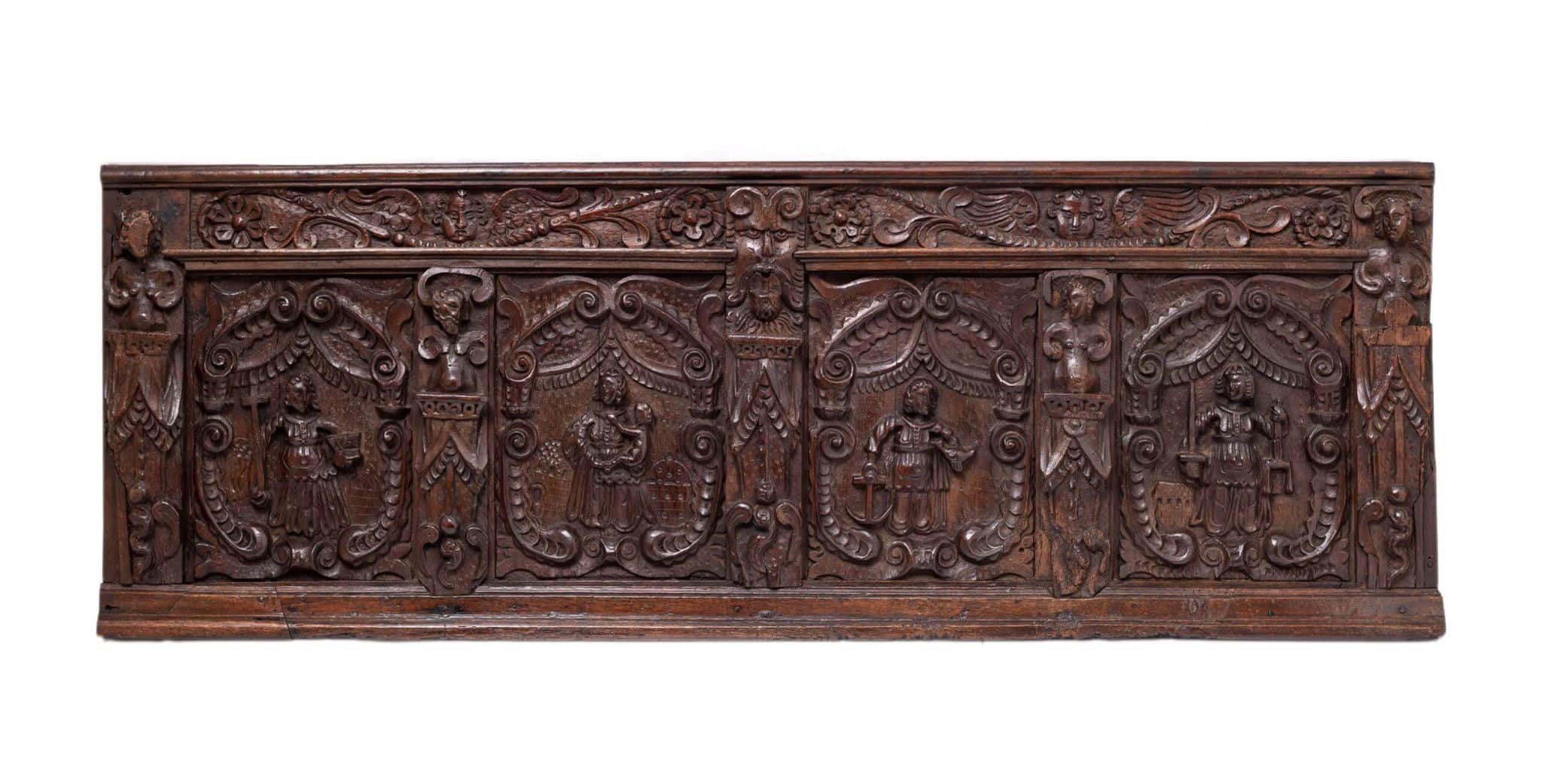 Early 17th Century Dutch Carved Overmantel