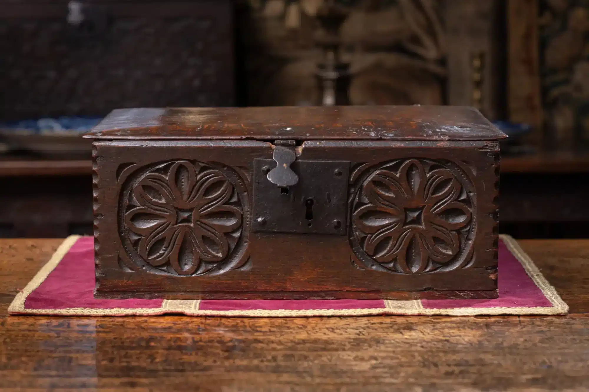 Charles II board oak box