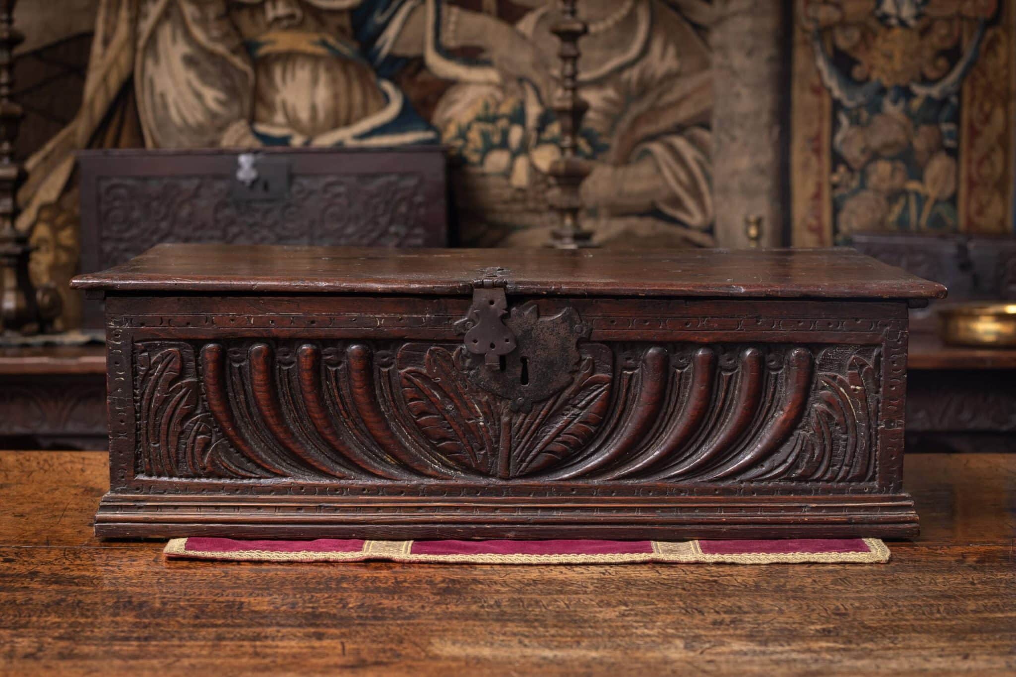Elizabeth I Elm Carved Box, West Country