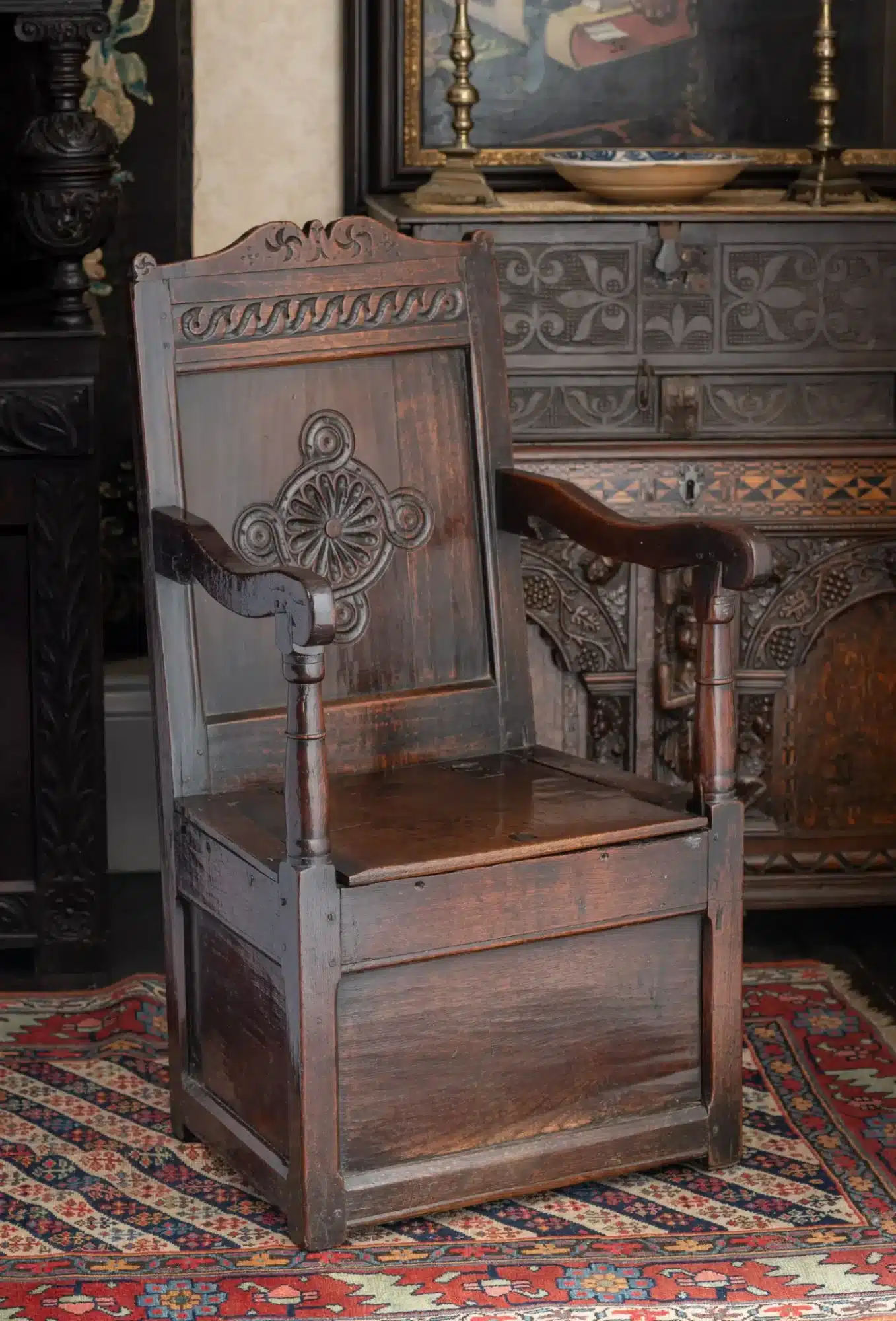 Charles I joined oak box chair