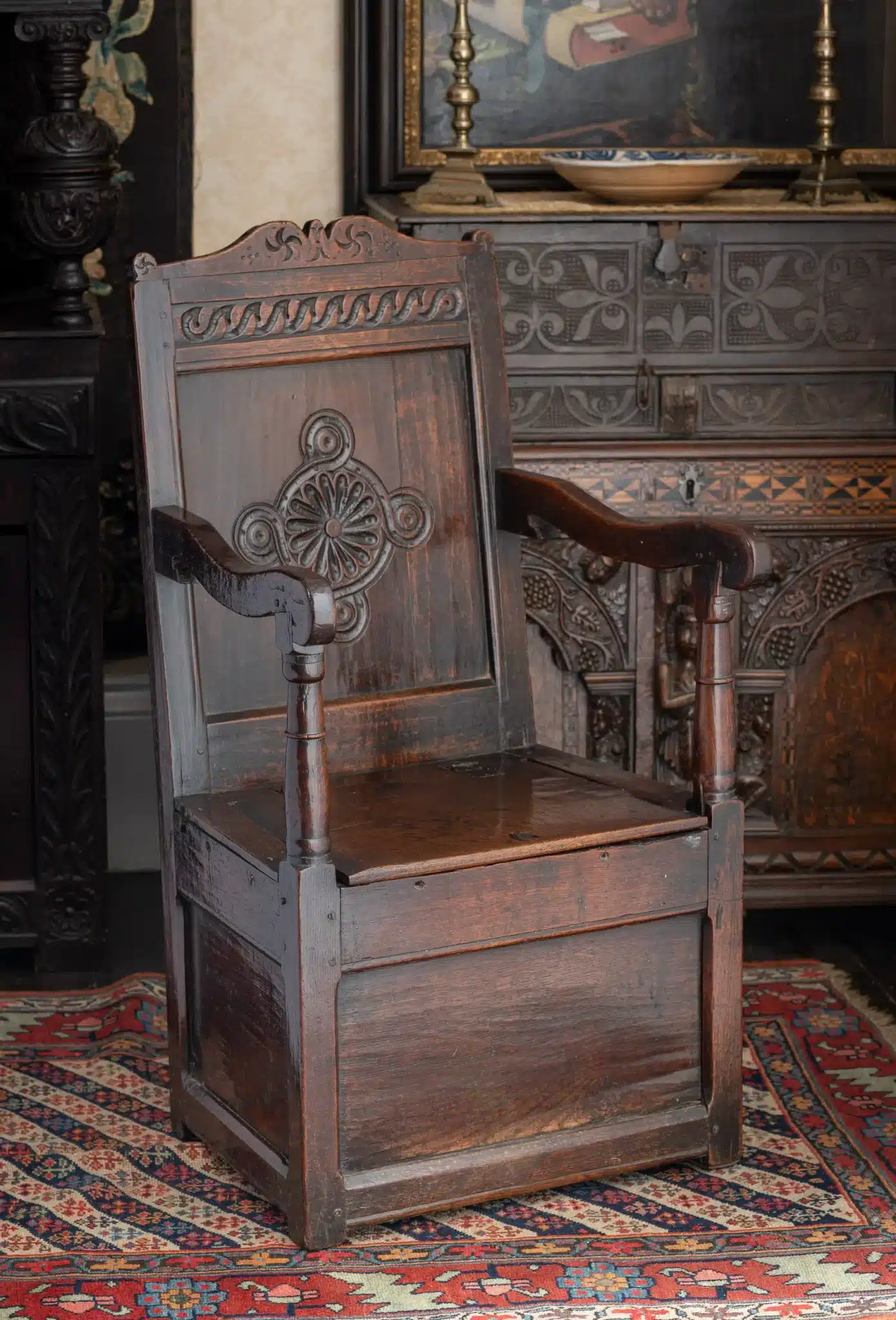 Charles I joined oak box chair