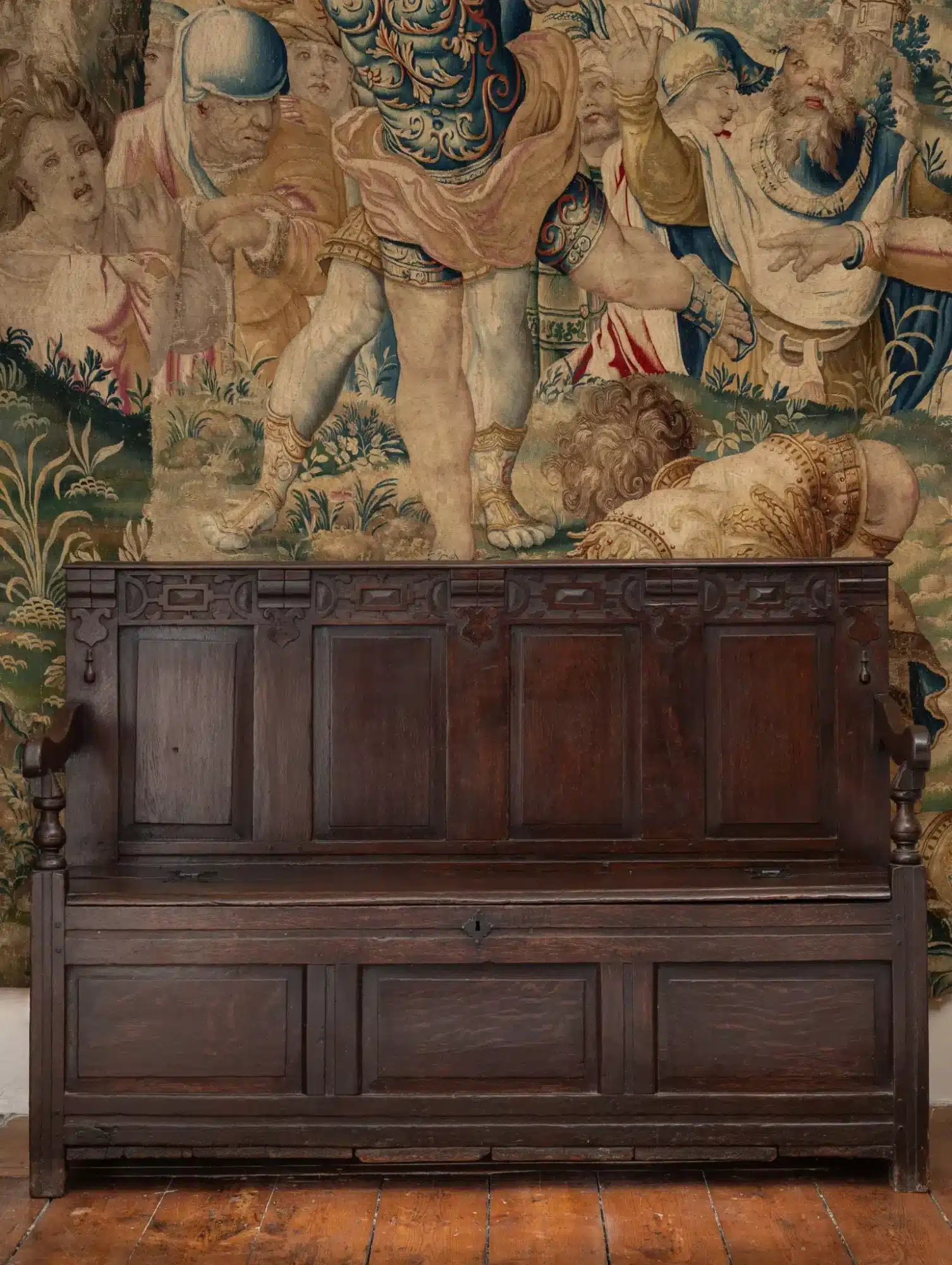Charles II joined oak box settle