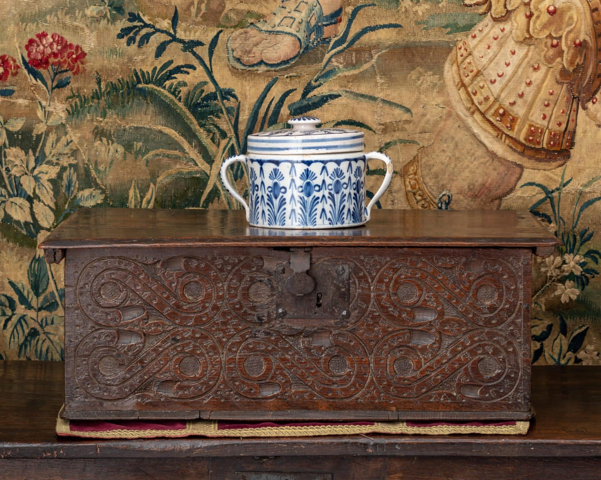 Charles II Devon Carved Oak Box