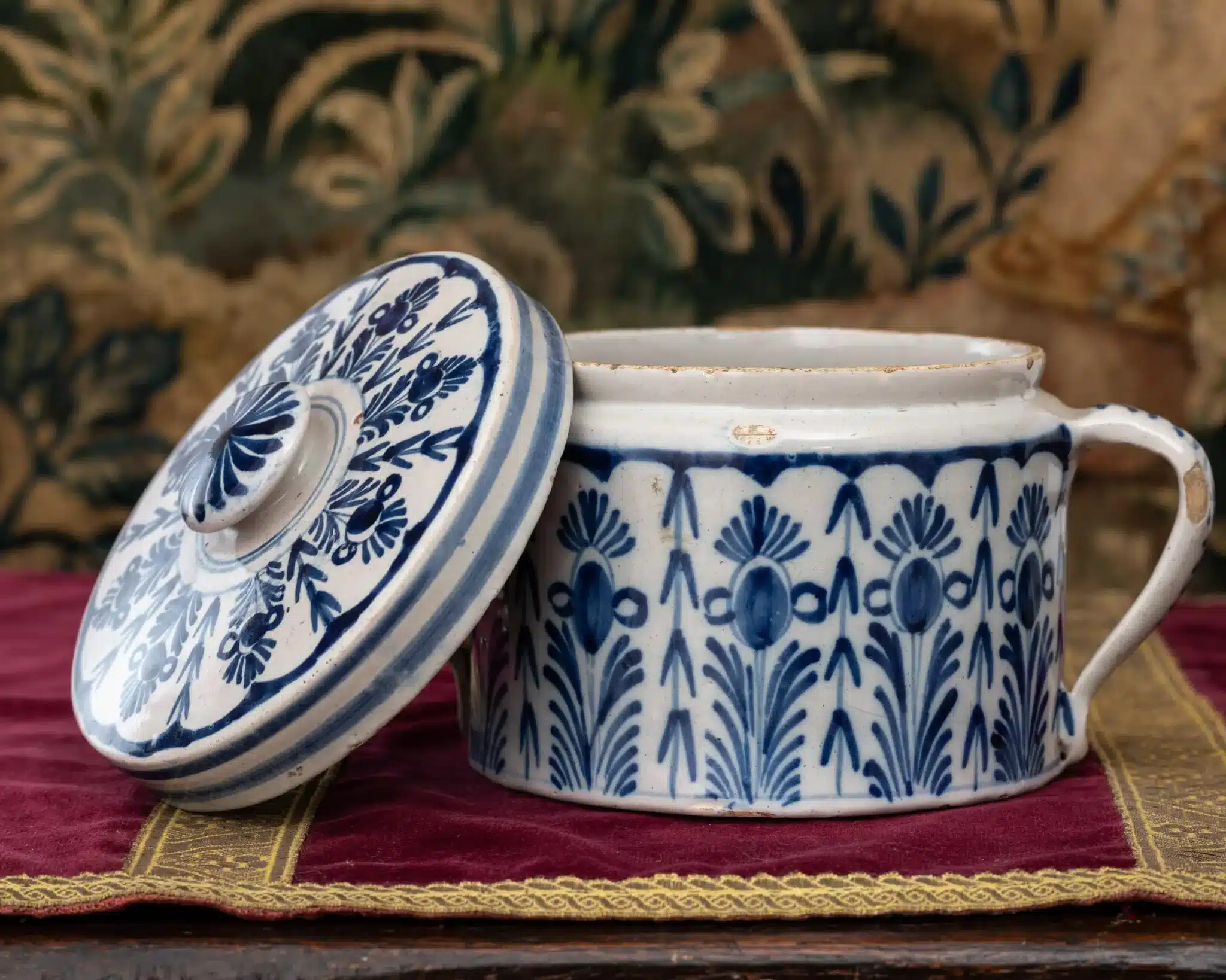 Late 17th–Early 18th Century Delftware Covered Pot
