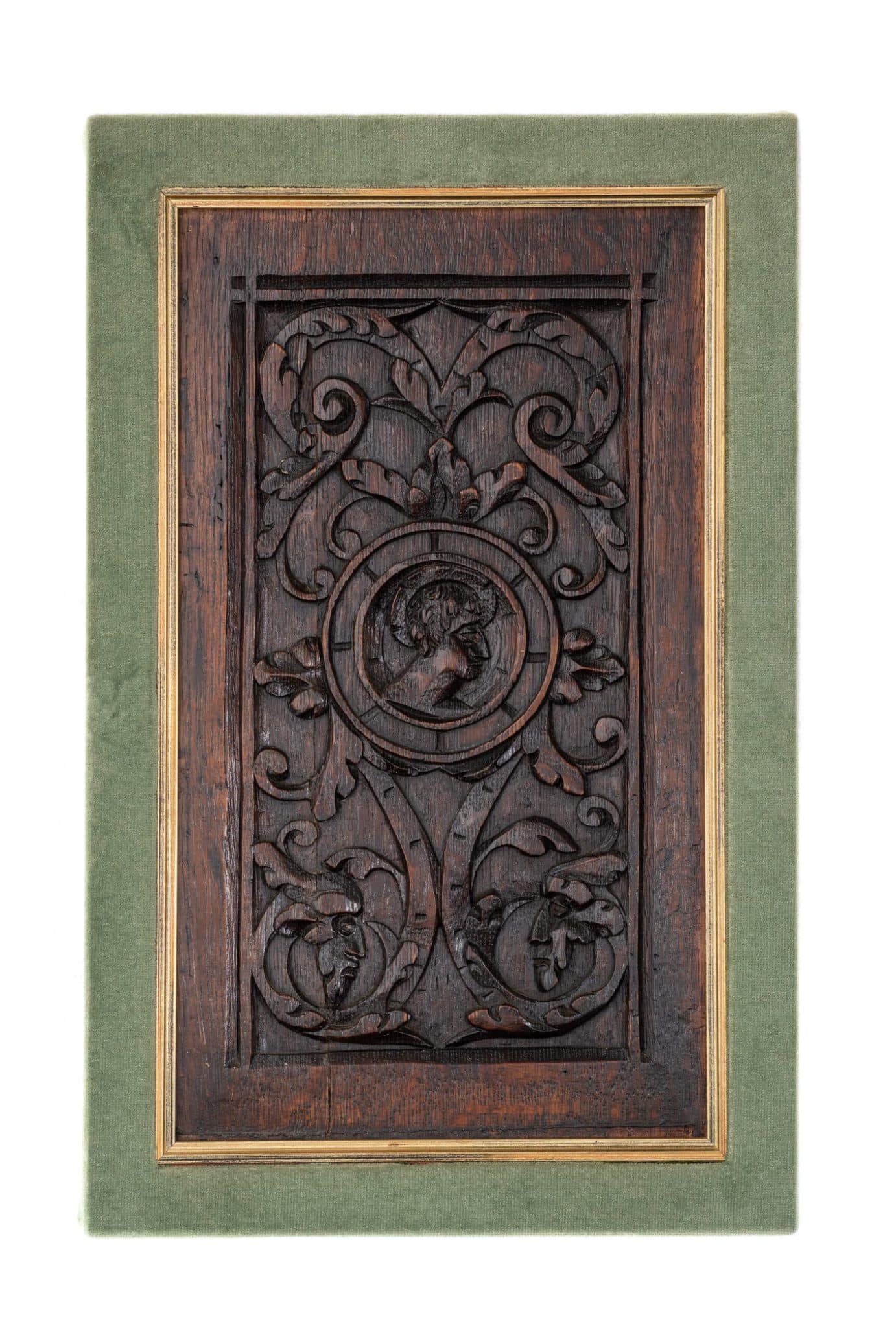 Pair of Renaissance Carved Oak Portrait Panels