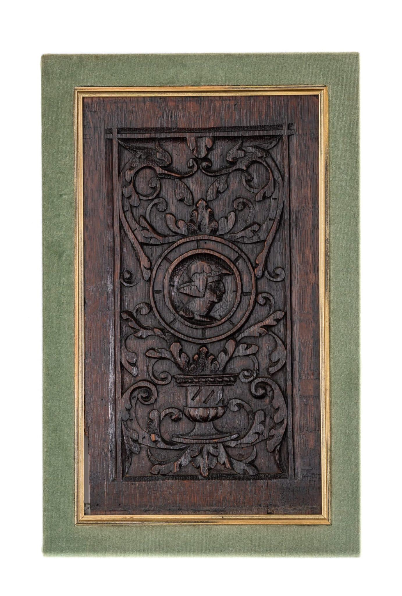 Pair of Renaissance Carved Oak Portrait Panels