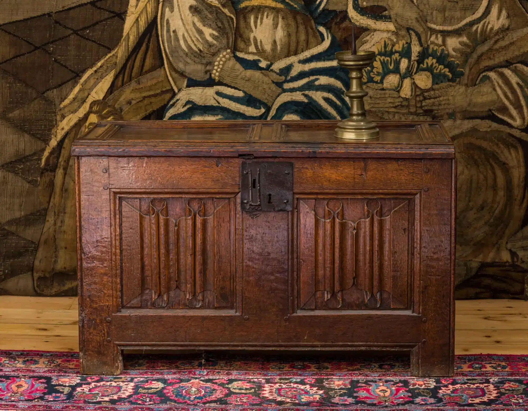Henry VIII Joined Oak Linenfold Chest