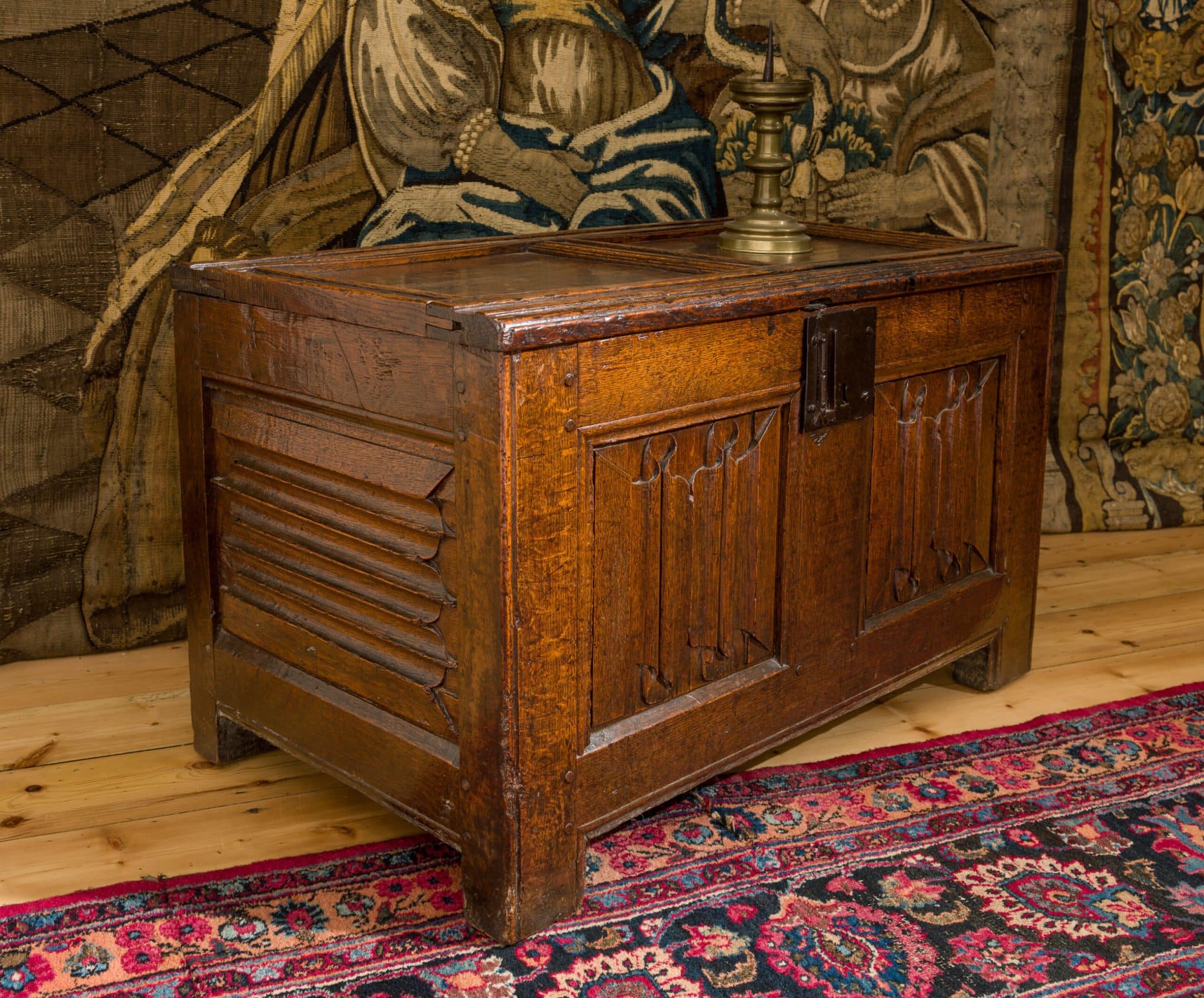 Henry VIII Joined Oak Linenfold Chest