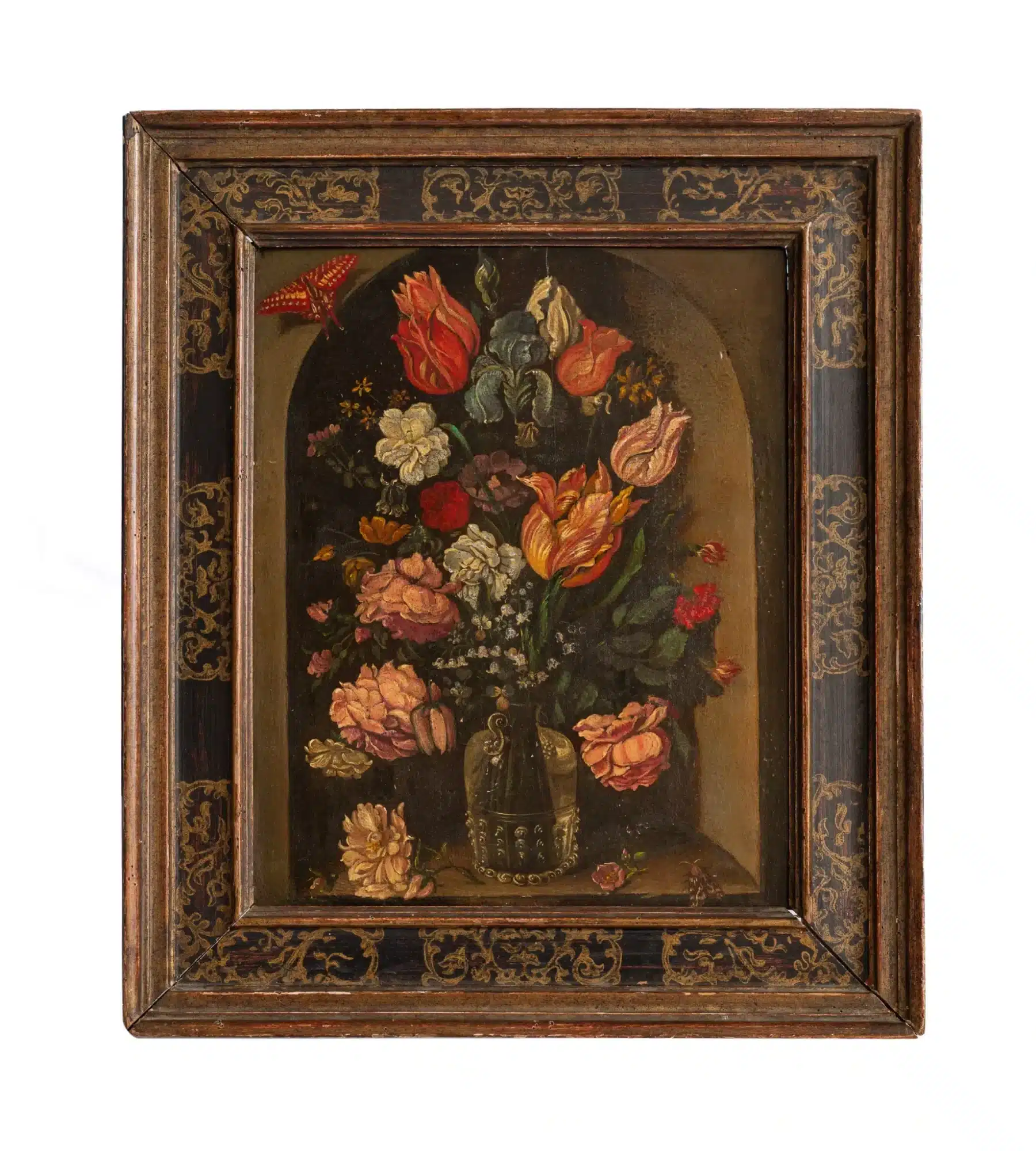 Still life of flowers in a glass vase