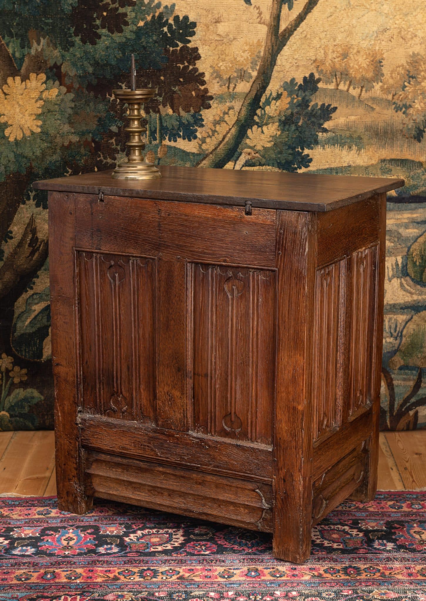 Henry VIII linenfold carved hutch