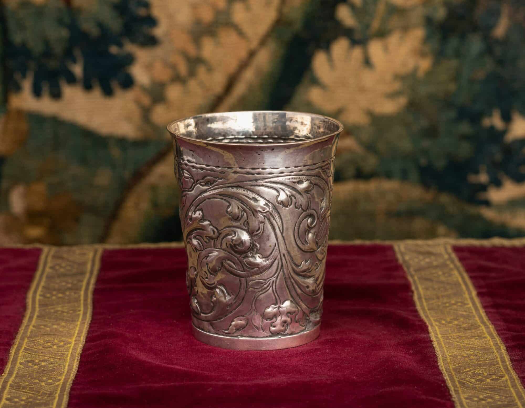 17th century silver beaker
