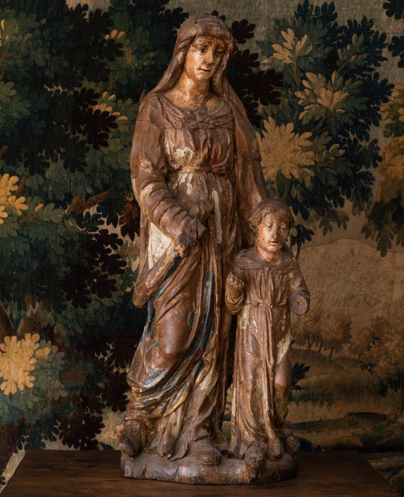 Late Gothic sculpture of St Anne and the Virgin Mary