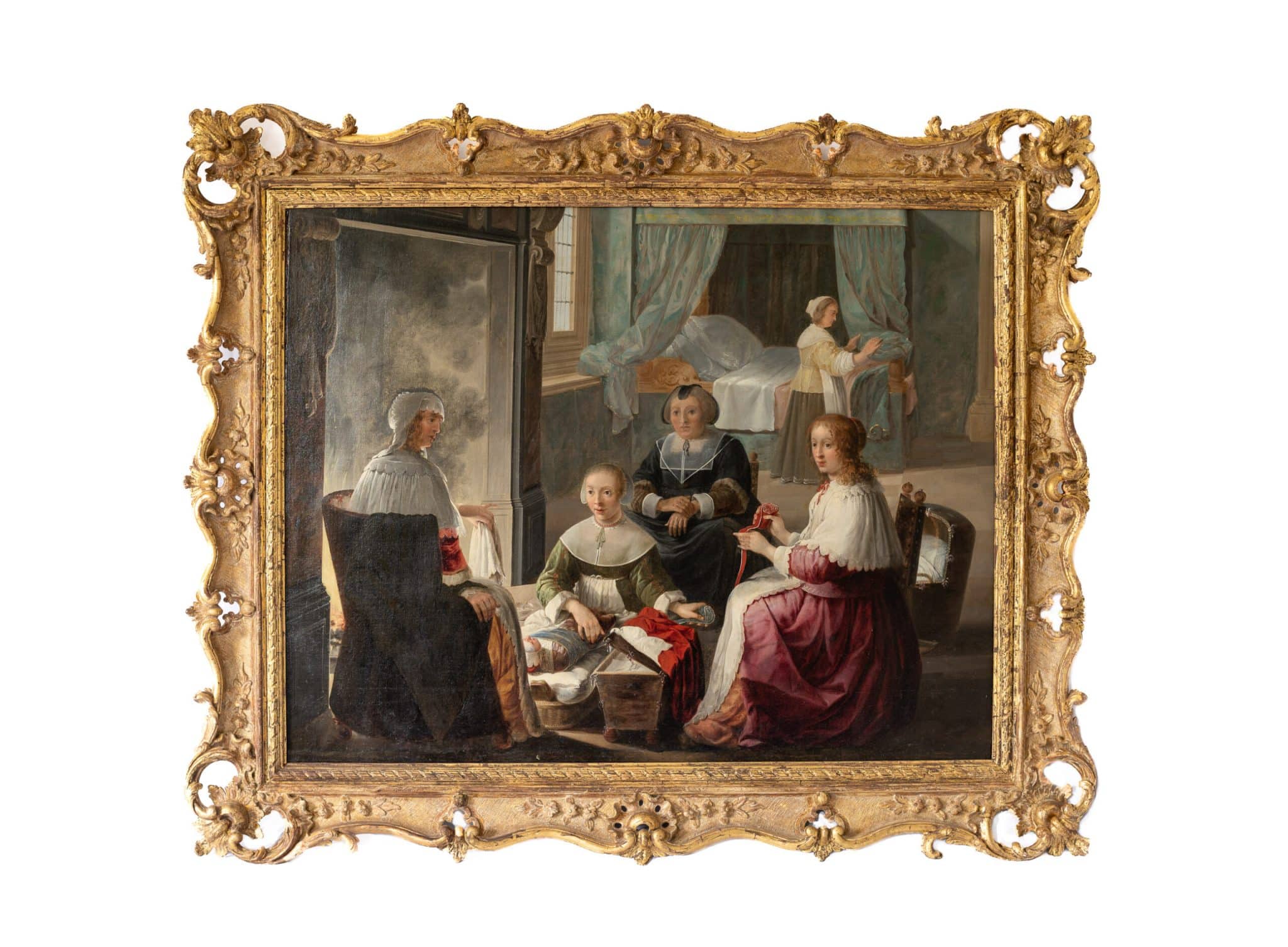 Dutch Golden Age Interior Scene with Women and Child