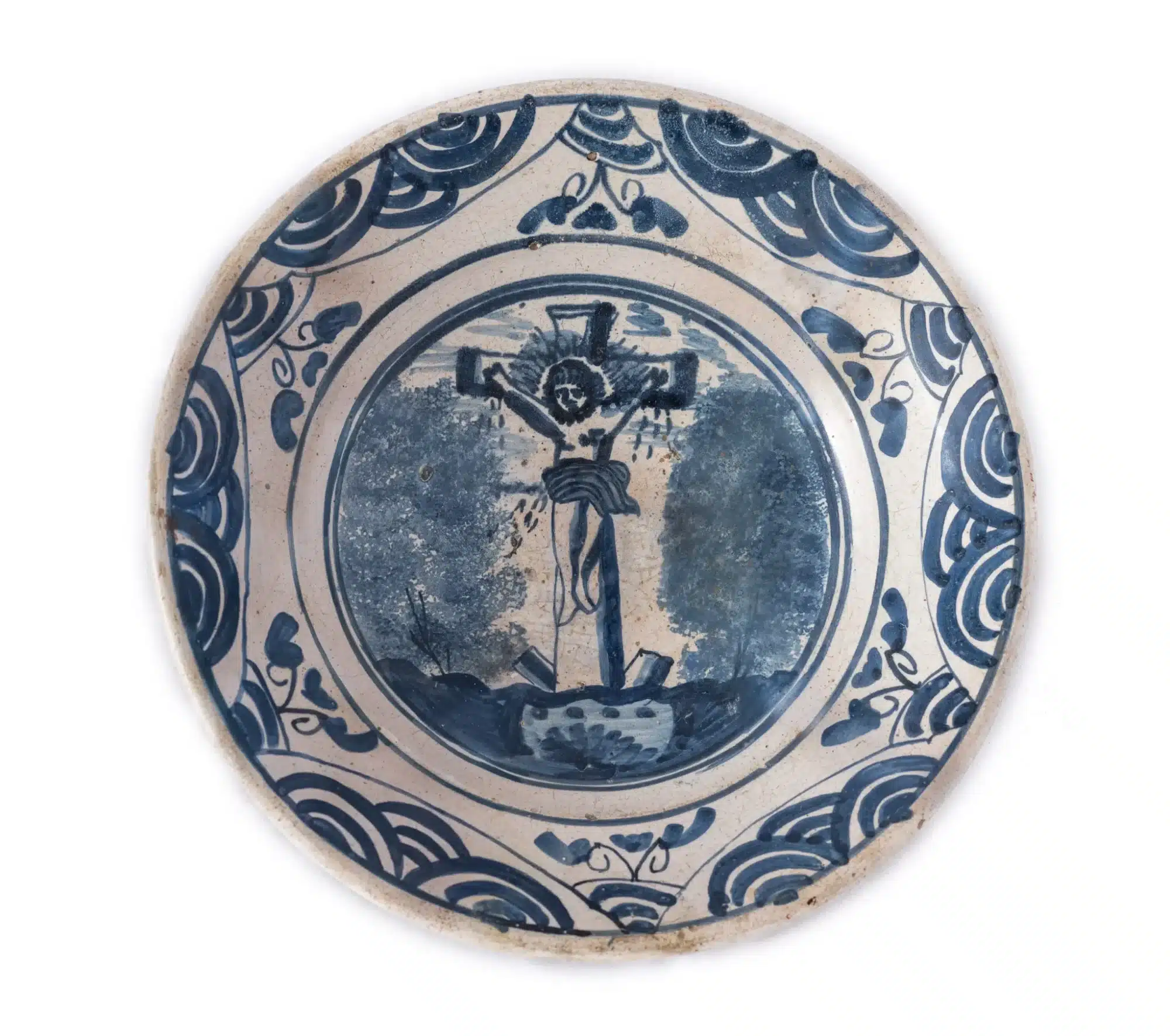 Delftware Bowl Depicting the Crucifixion