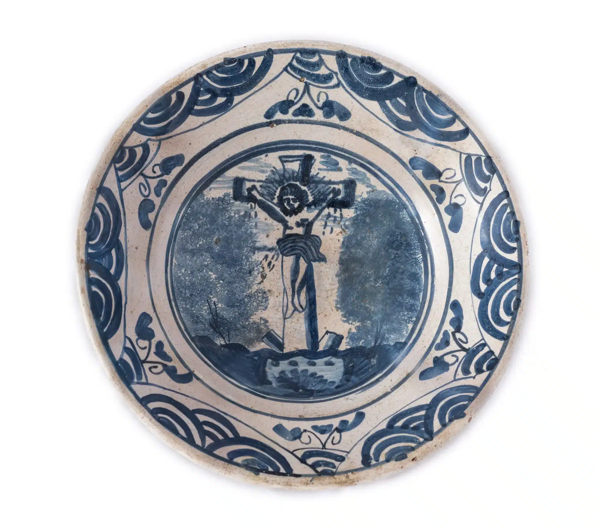 Delftware Bowl Depicting the Crucifixion