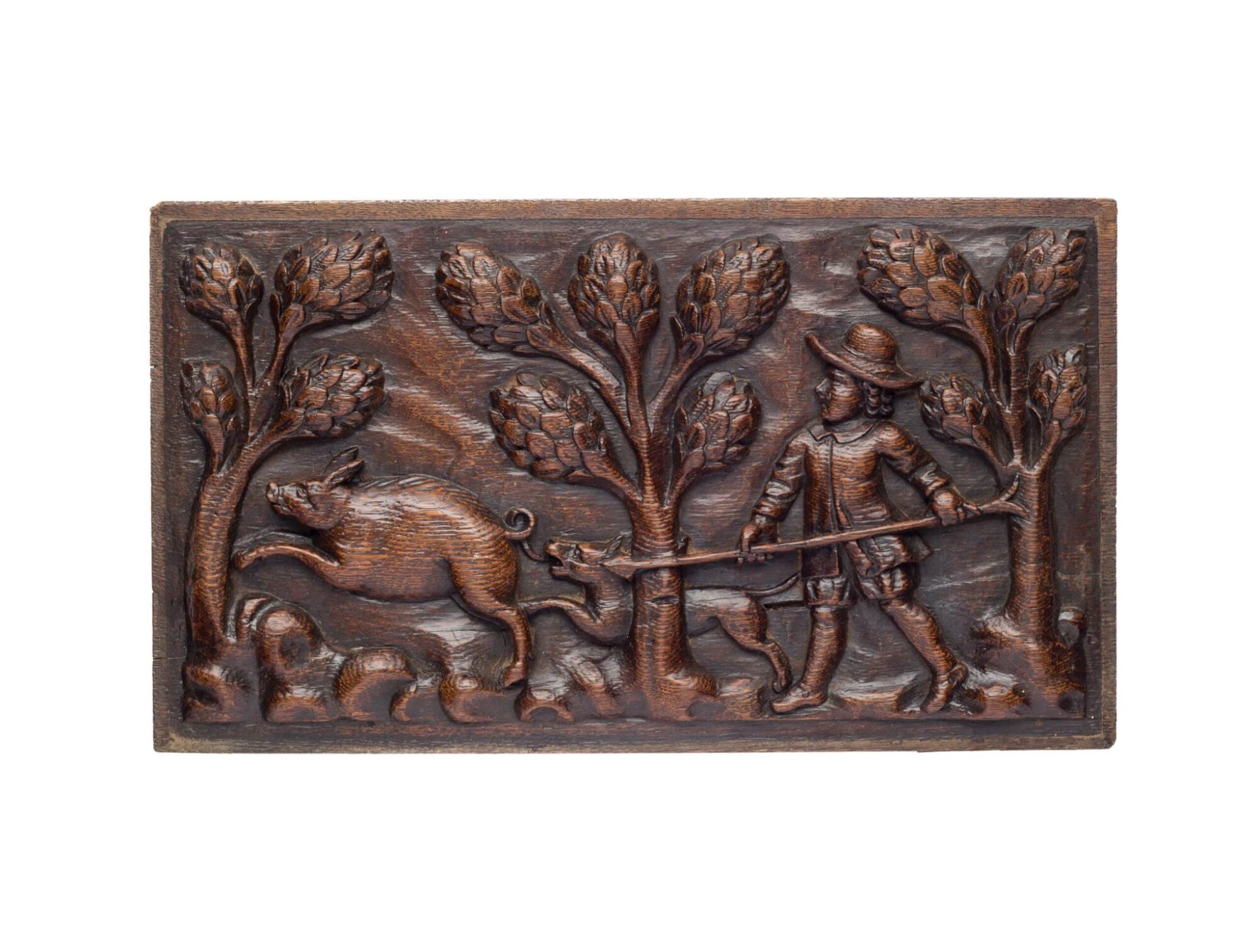 Pair of Dutch hunting panels