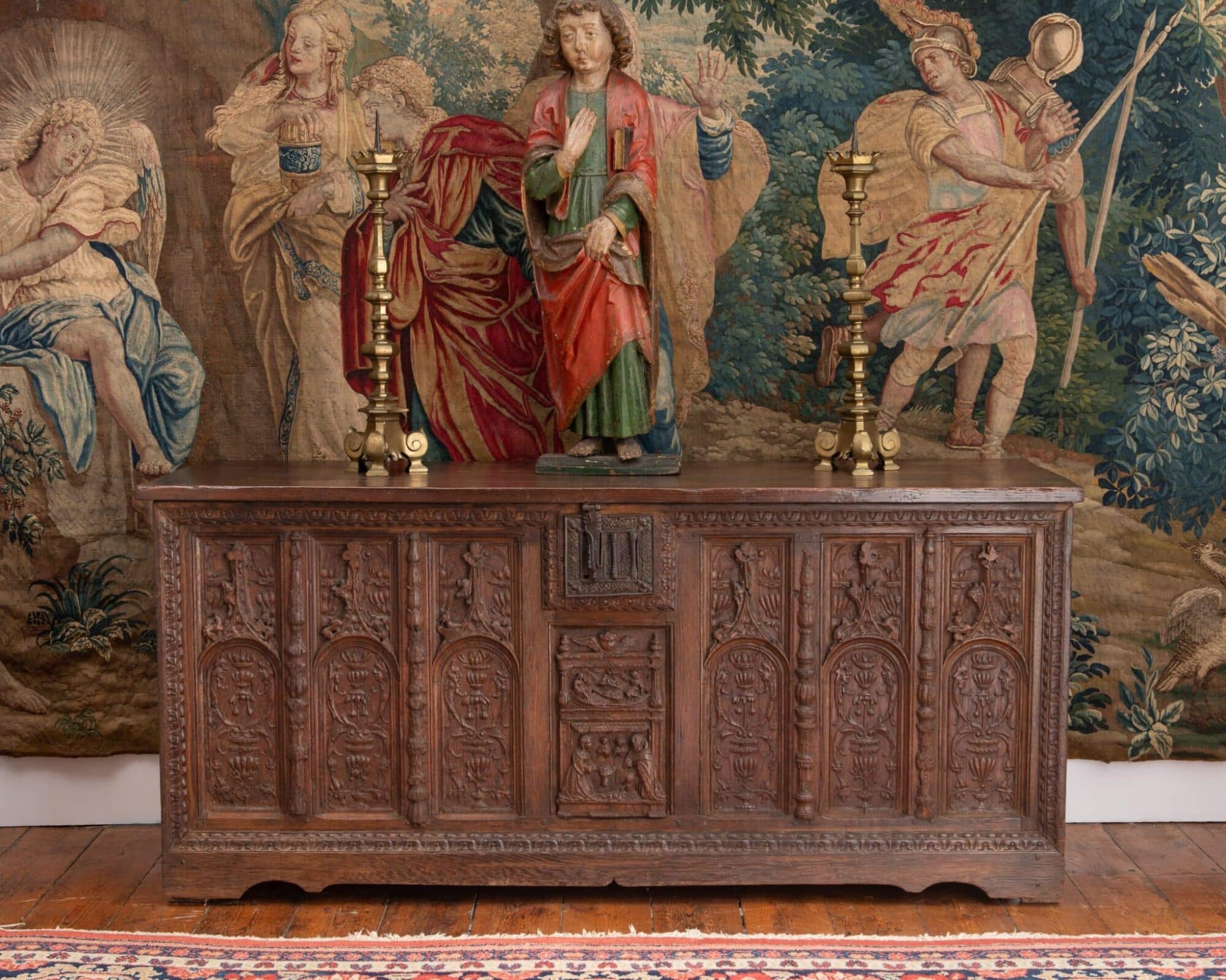 Renaissance Oak Carved Chest