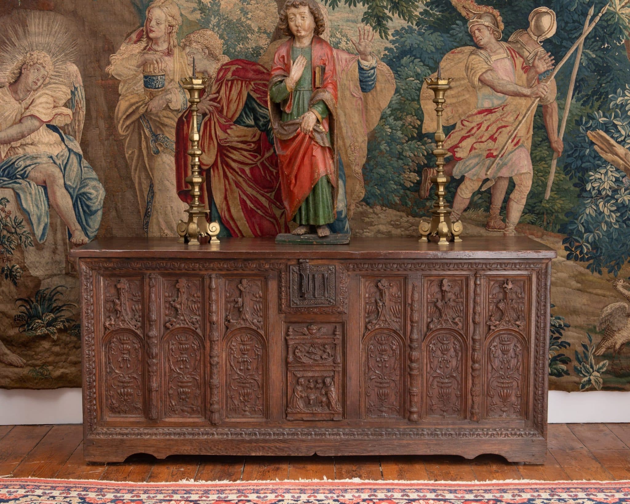 Renaissance Oak Carved Chest