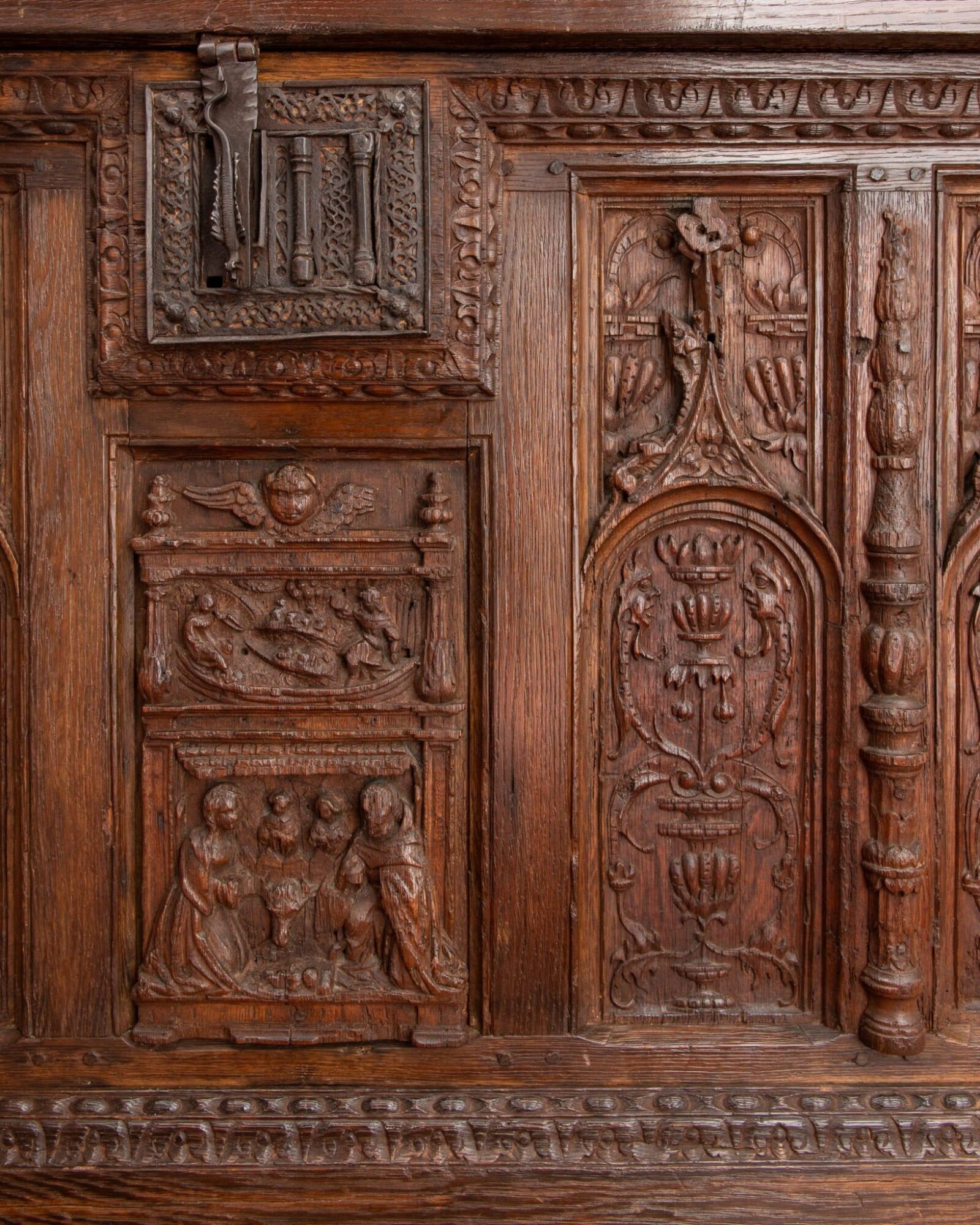 Renaissance Oak Carved Chest