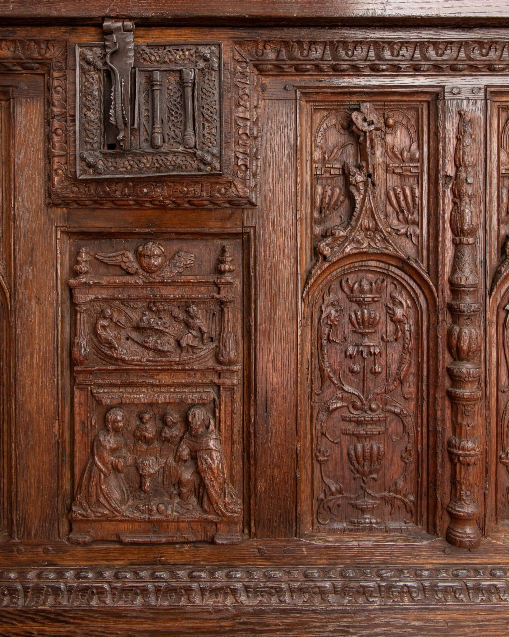 Renaissance Oak Carved Chest