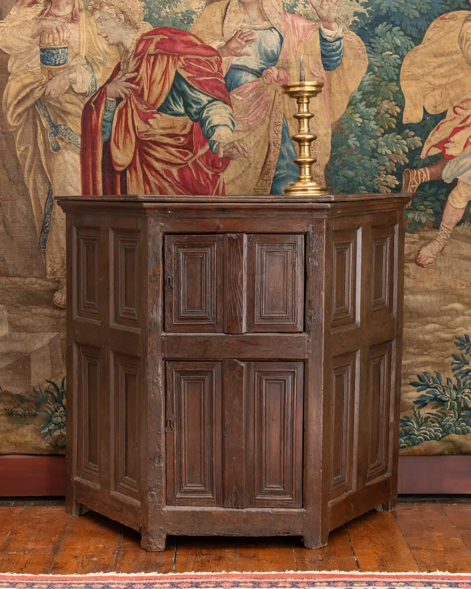 Henry VIII oak canted cupboard