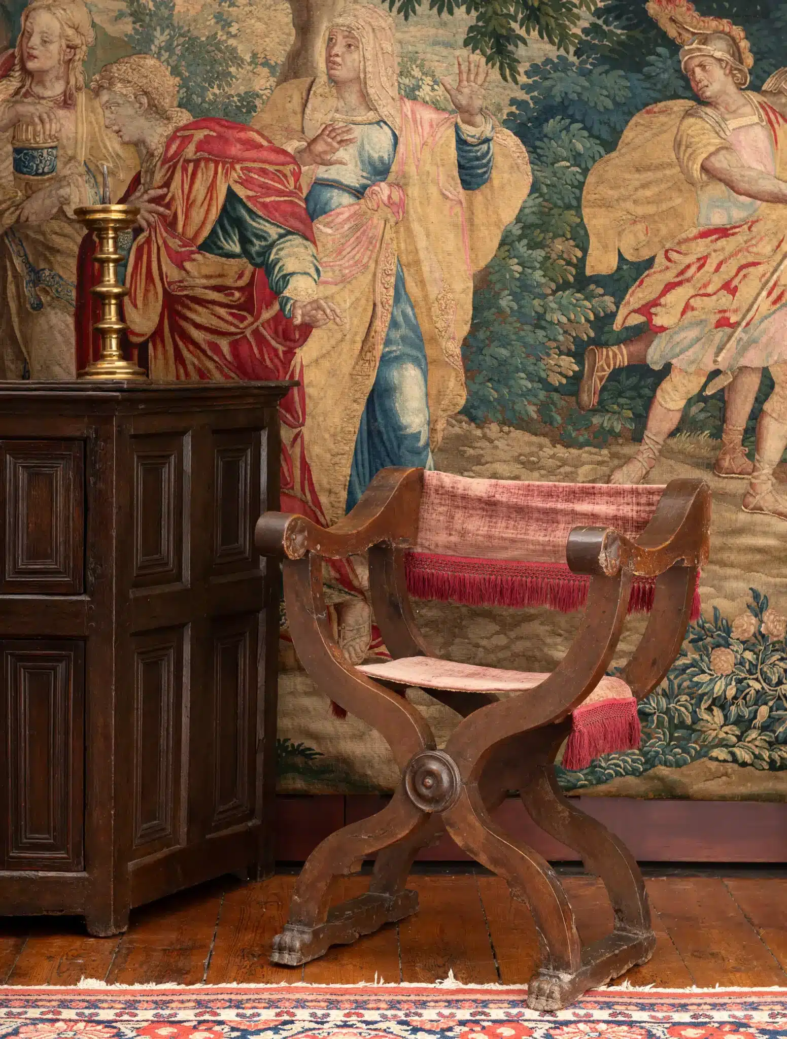 A Renaissance Walnut Curule Chair (Dante or Savonarola type)