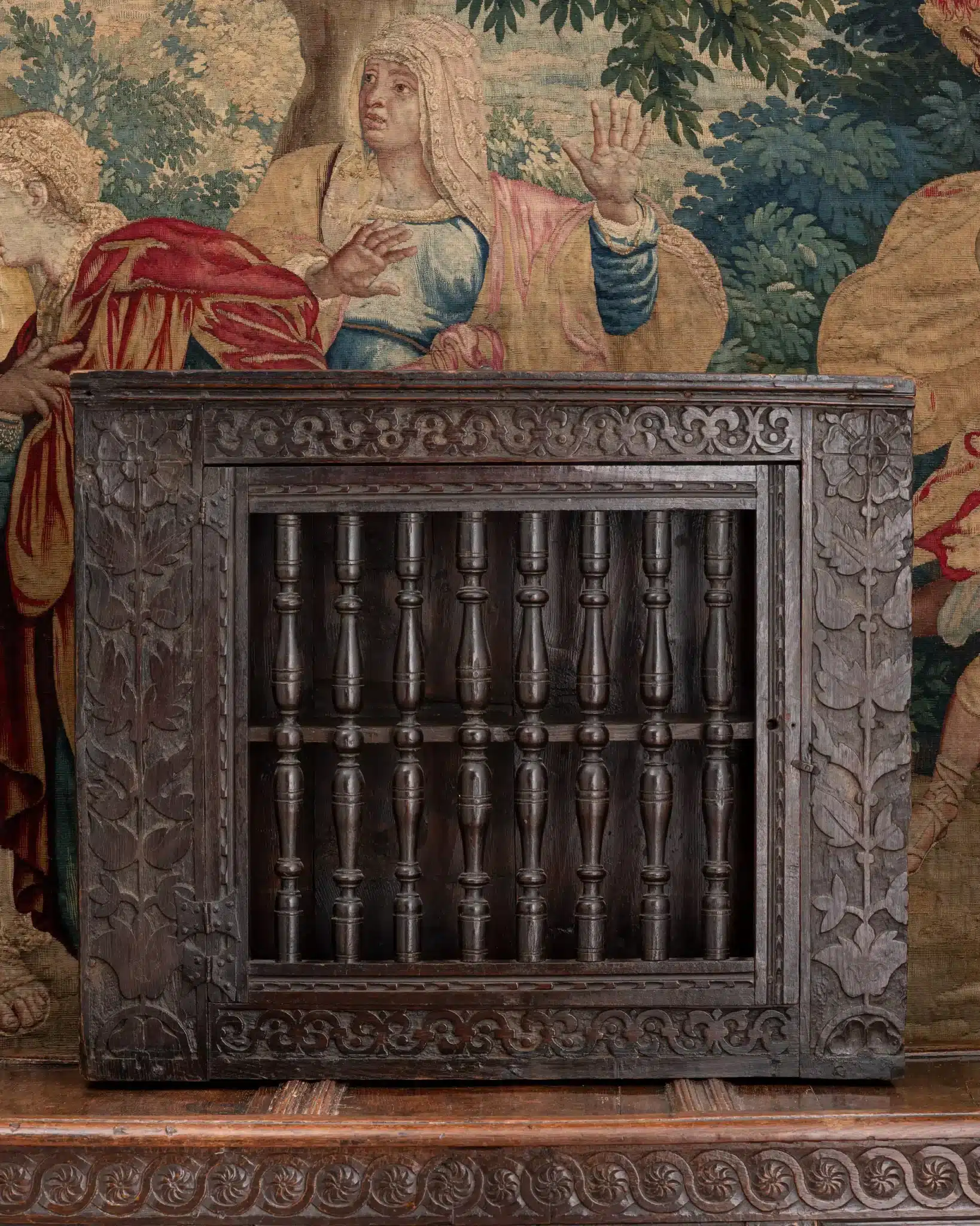 Charles I Boarded Mural Livery Cupboard