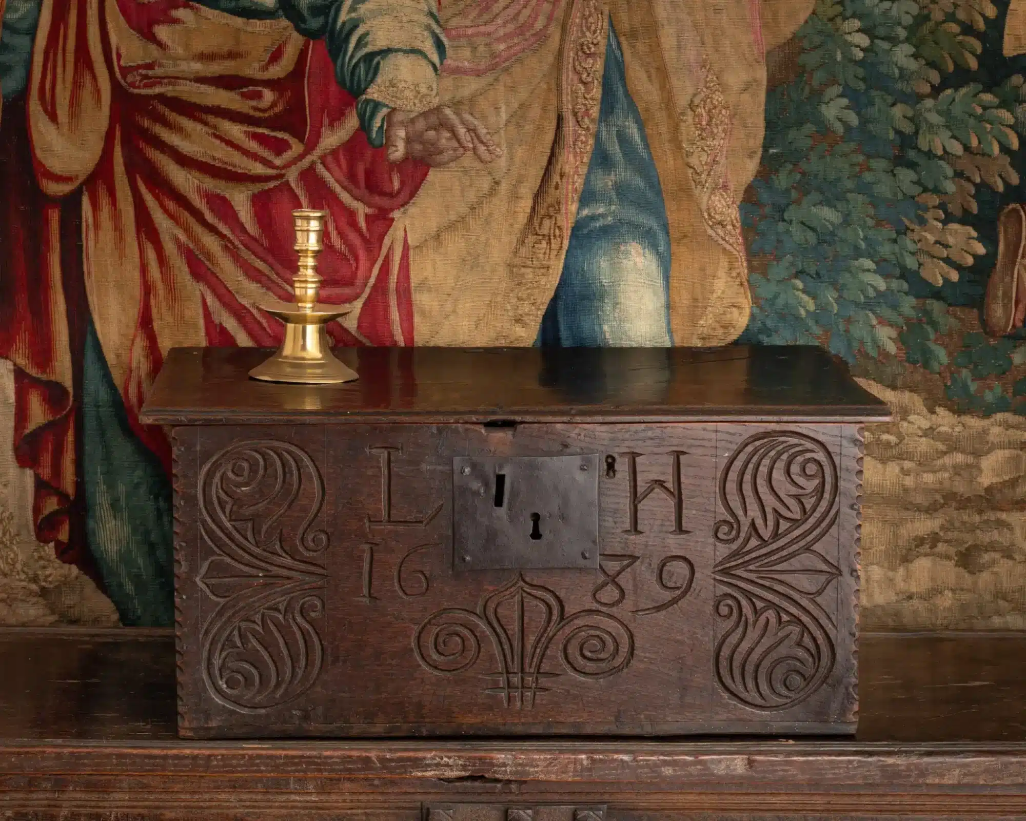 Dated and Initialled Devon Oak Box, 1689