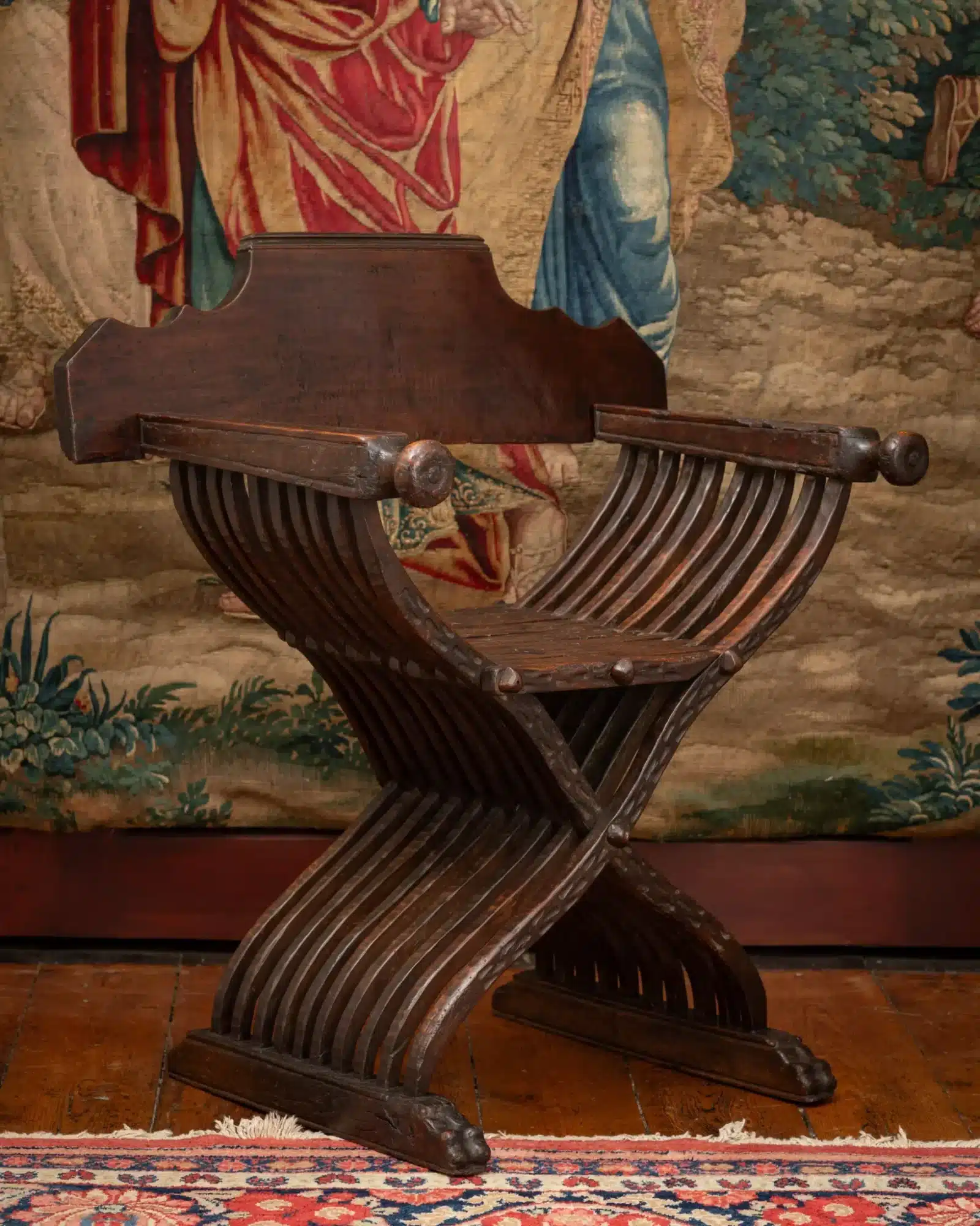 Italian Walnut Folding Chair (Savonarola)