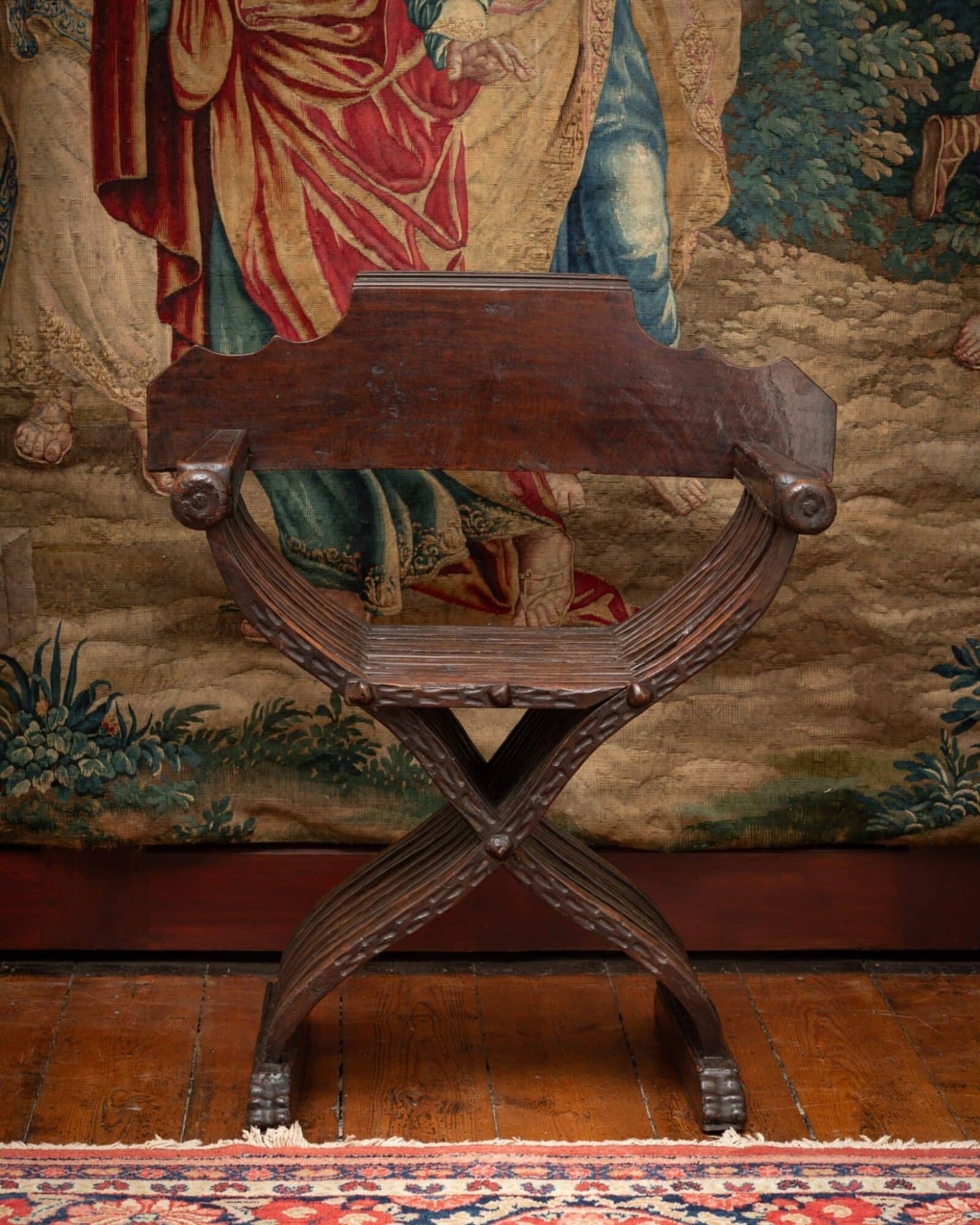 Italian Walnut Folding Chair (Savonarola)