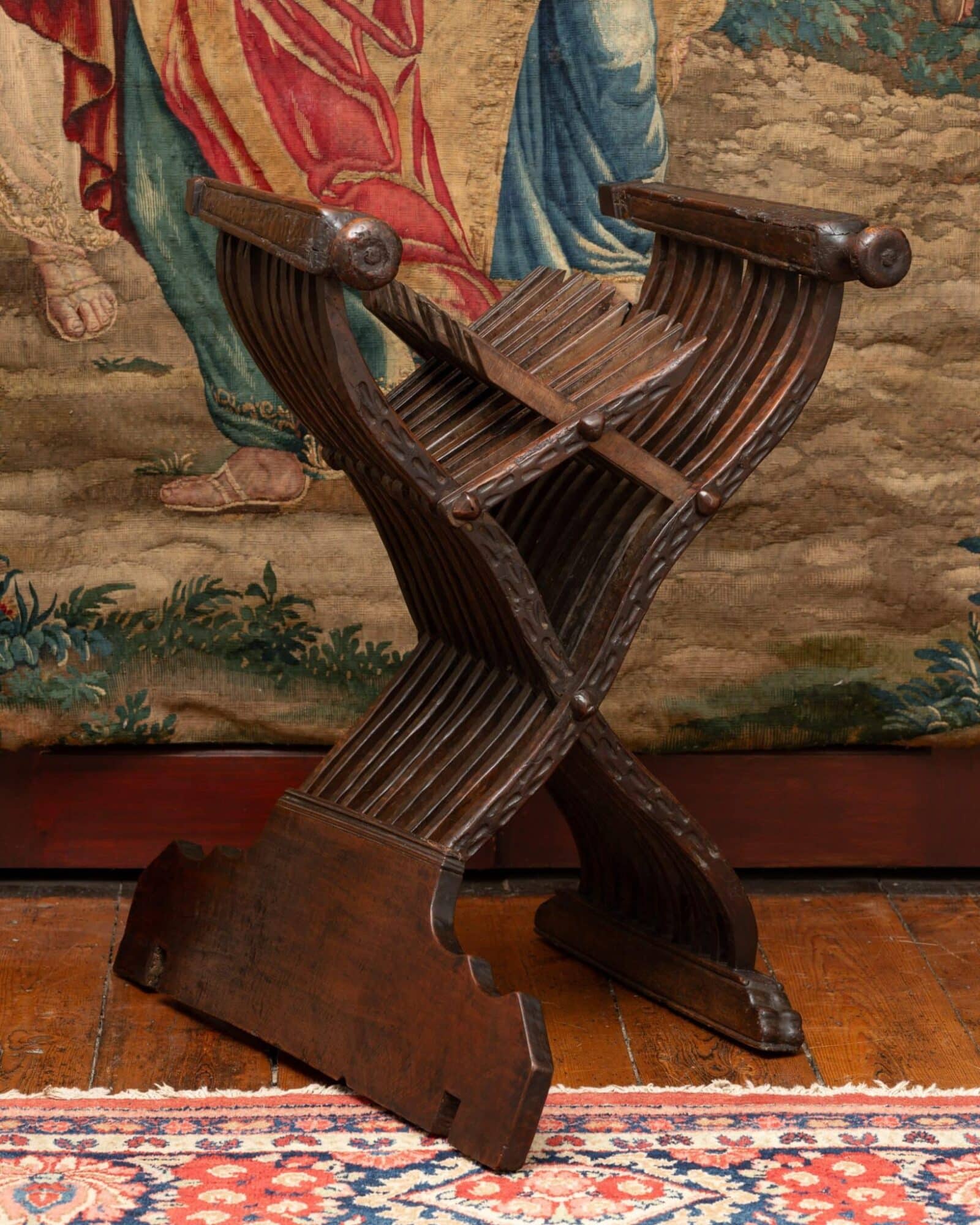 Italian Walnut Folding Chair (Savonarola)