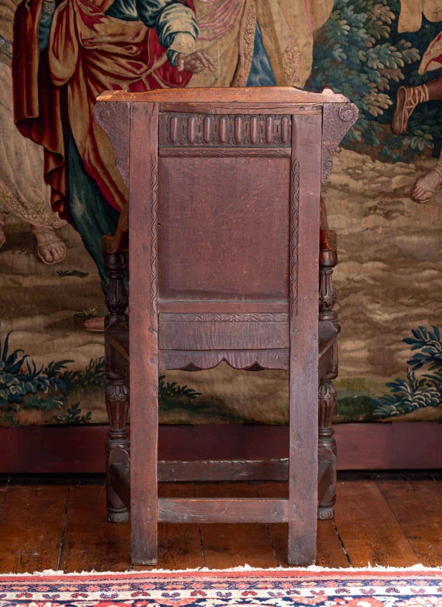 Elizabeth I Oak and Fruitwood Inlaid Armchair