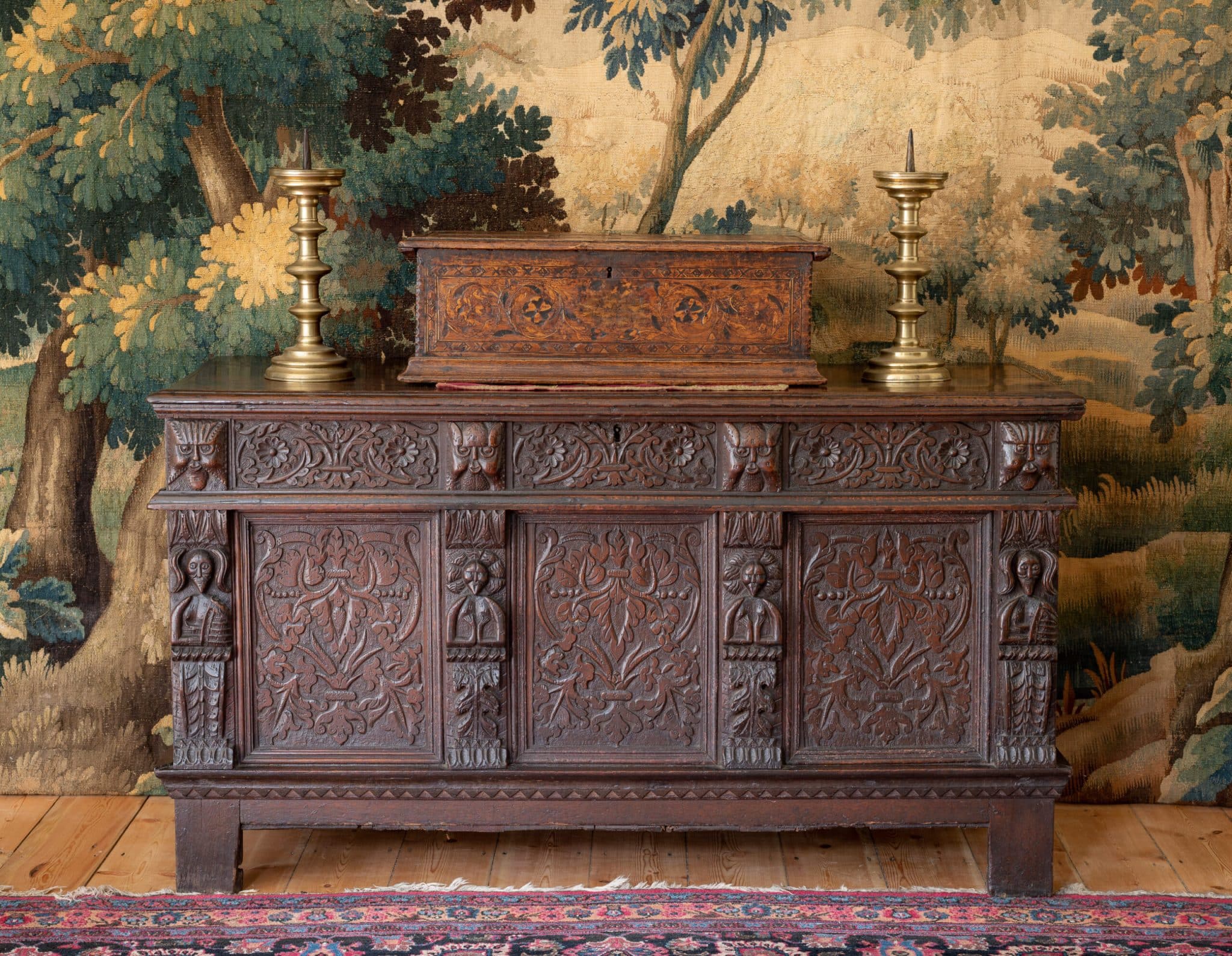 Elizabeth I West Country Carved Oak Chest